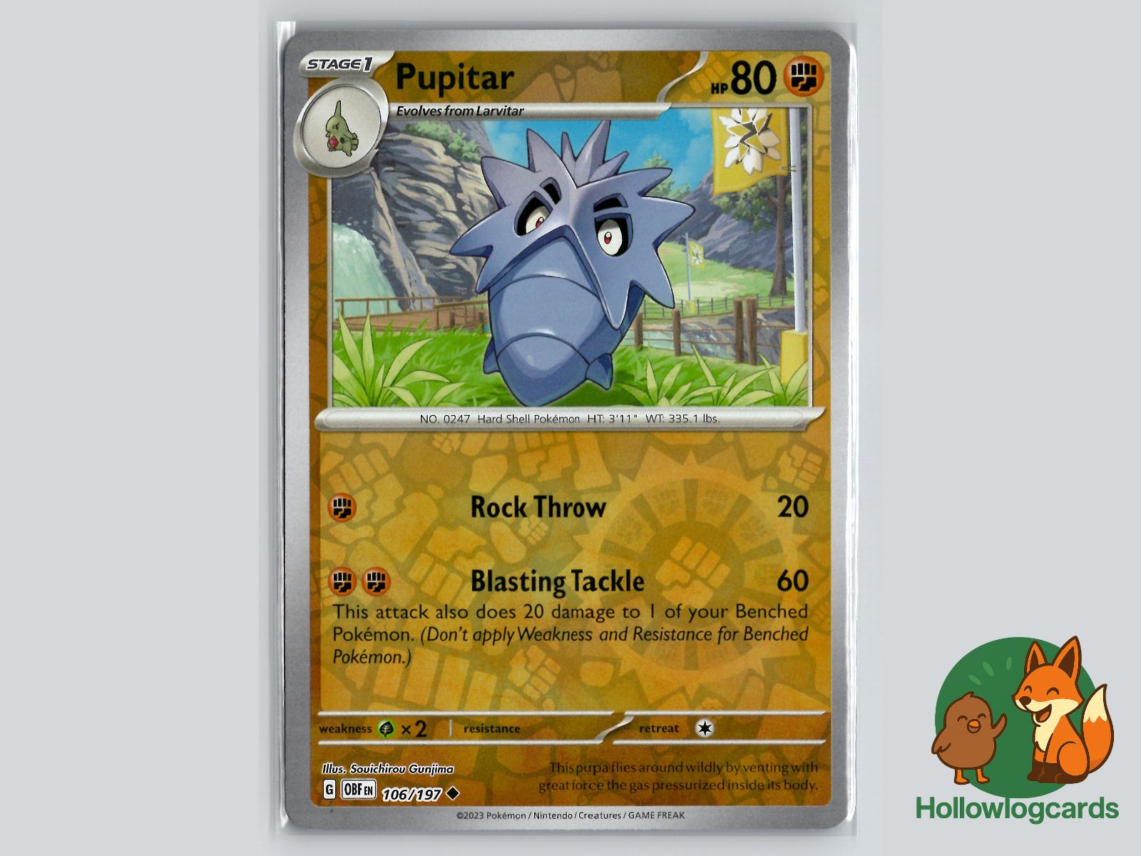 Pupitar (106/197) - Obsidian Flames Pokémon Card