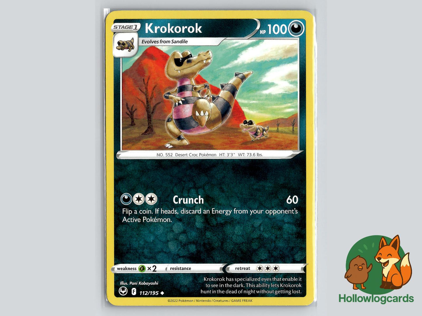 Krokorok (112/195) - Silver Tempest Pokémon Card