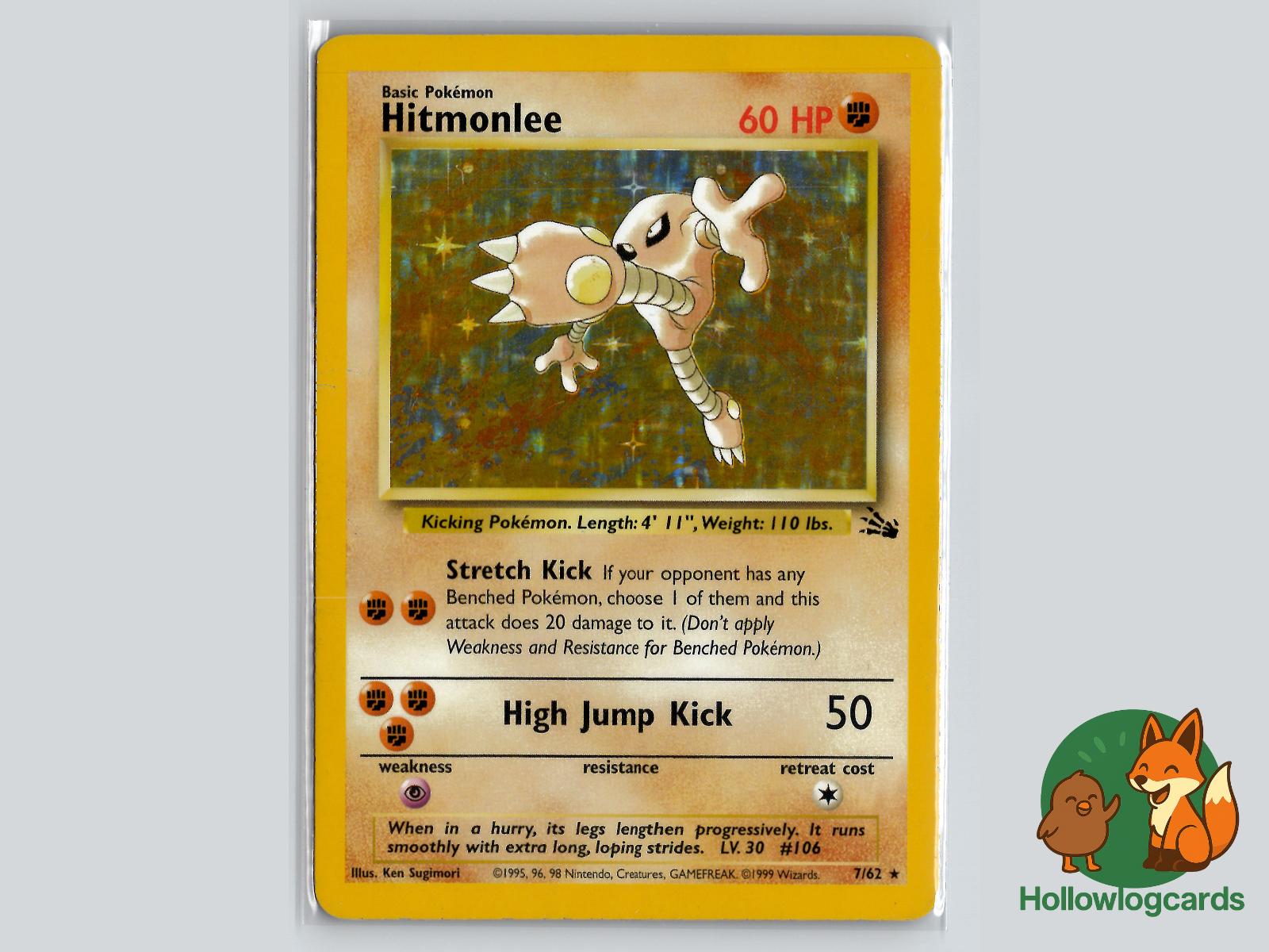 Hitmonlee (7/62) - Fossil Pokémon Card