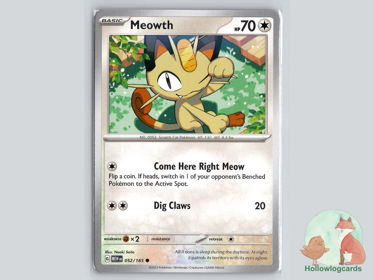 Meowth (052/165) - 151 Pokémon Card