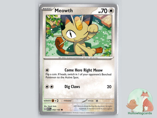 Meowth (052/165) - 151 Pokémon Card