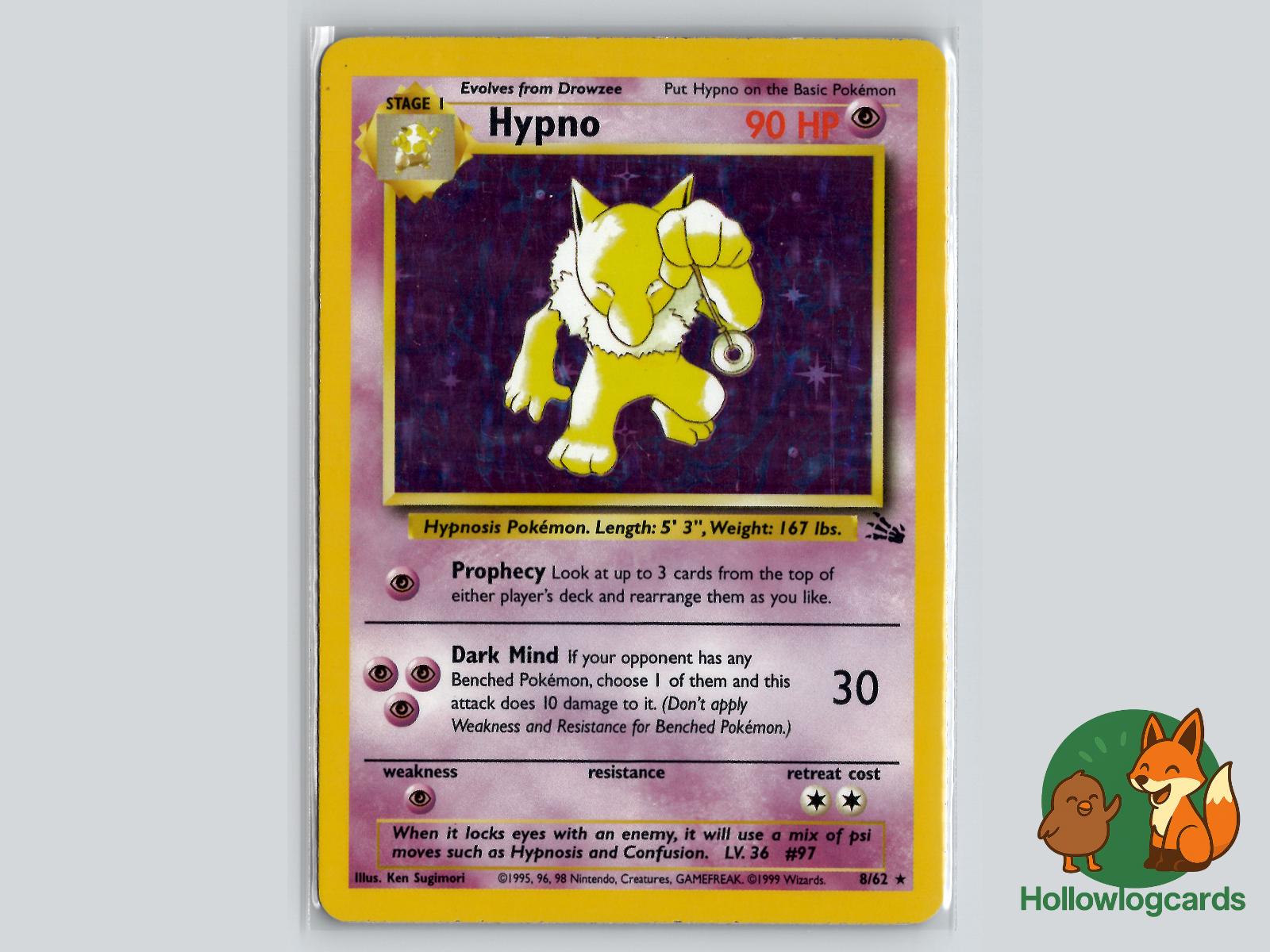Hypno (8/62) - Fossil Pokémon Card