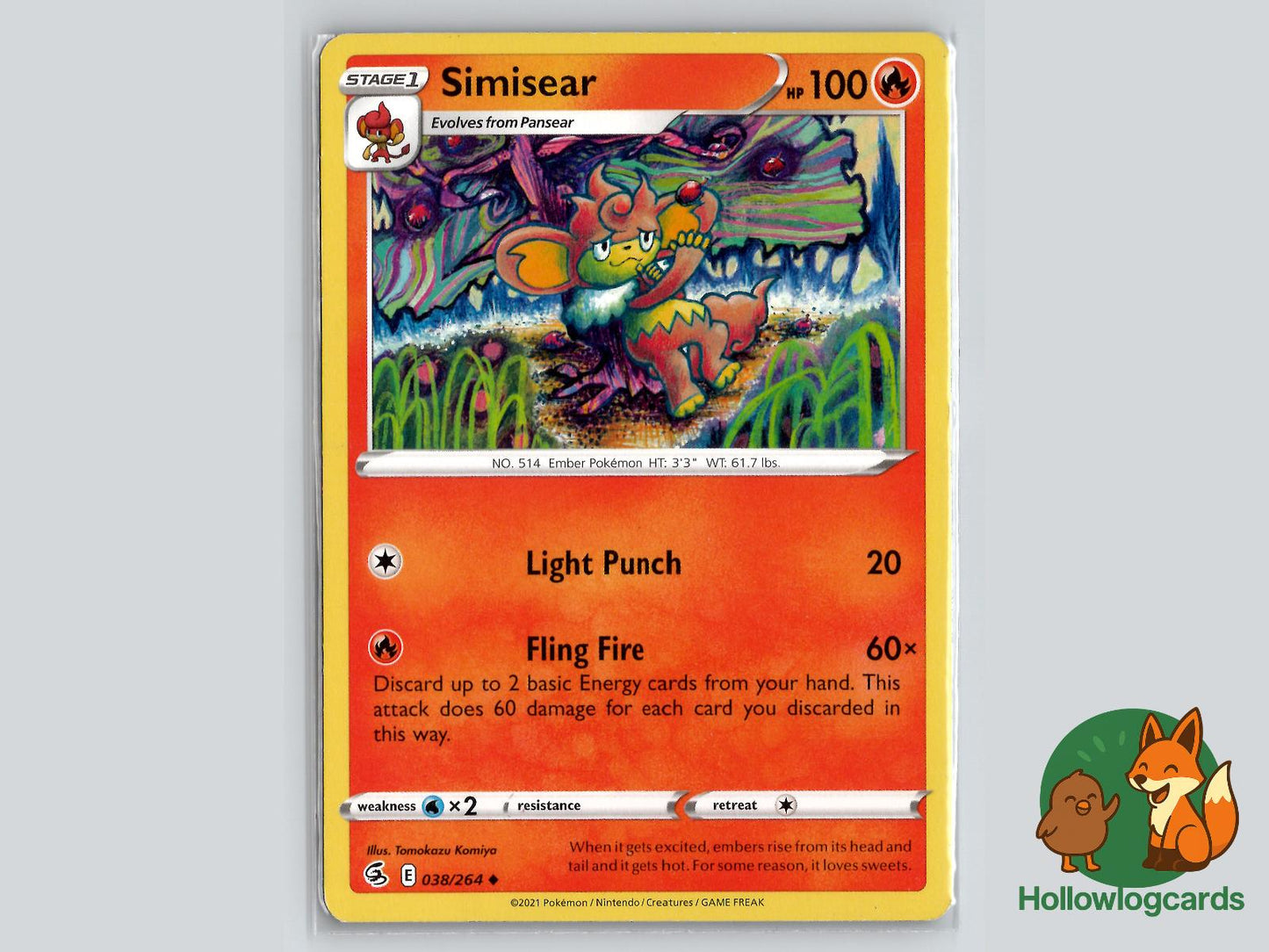 Simisear (038/264) - Fusion Strike Pokémon Card