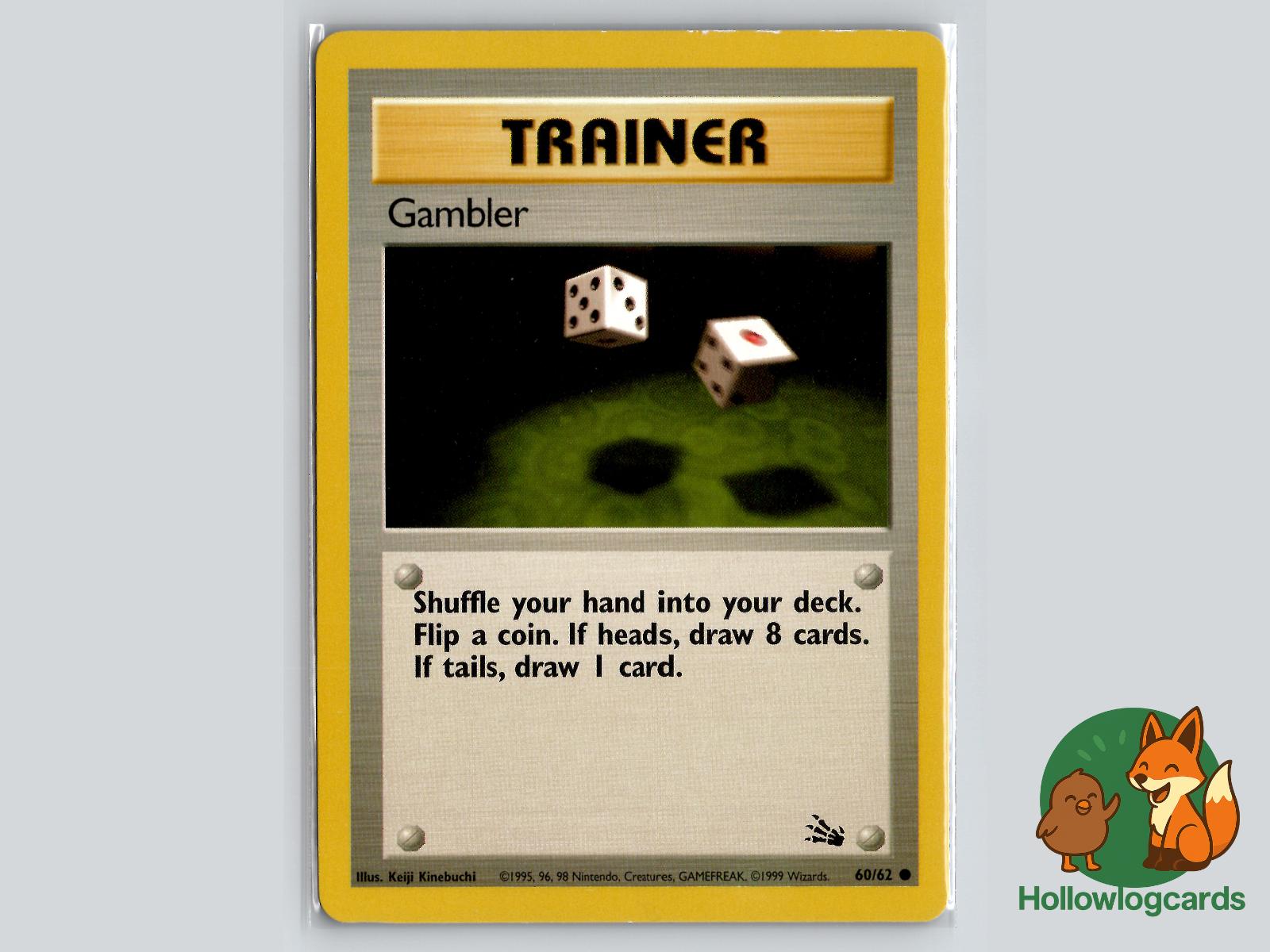 Gambler (60/62) - Fossil Pokémon Card