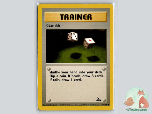 Gambler (60/62) - Fossil Pokémon Card