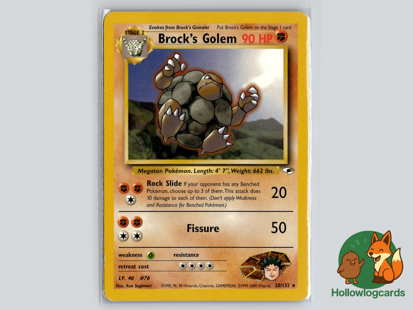 Brock's Golem (20/132) - Gym Heroes Pokémon Card
