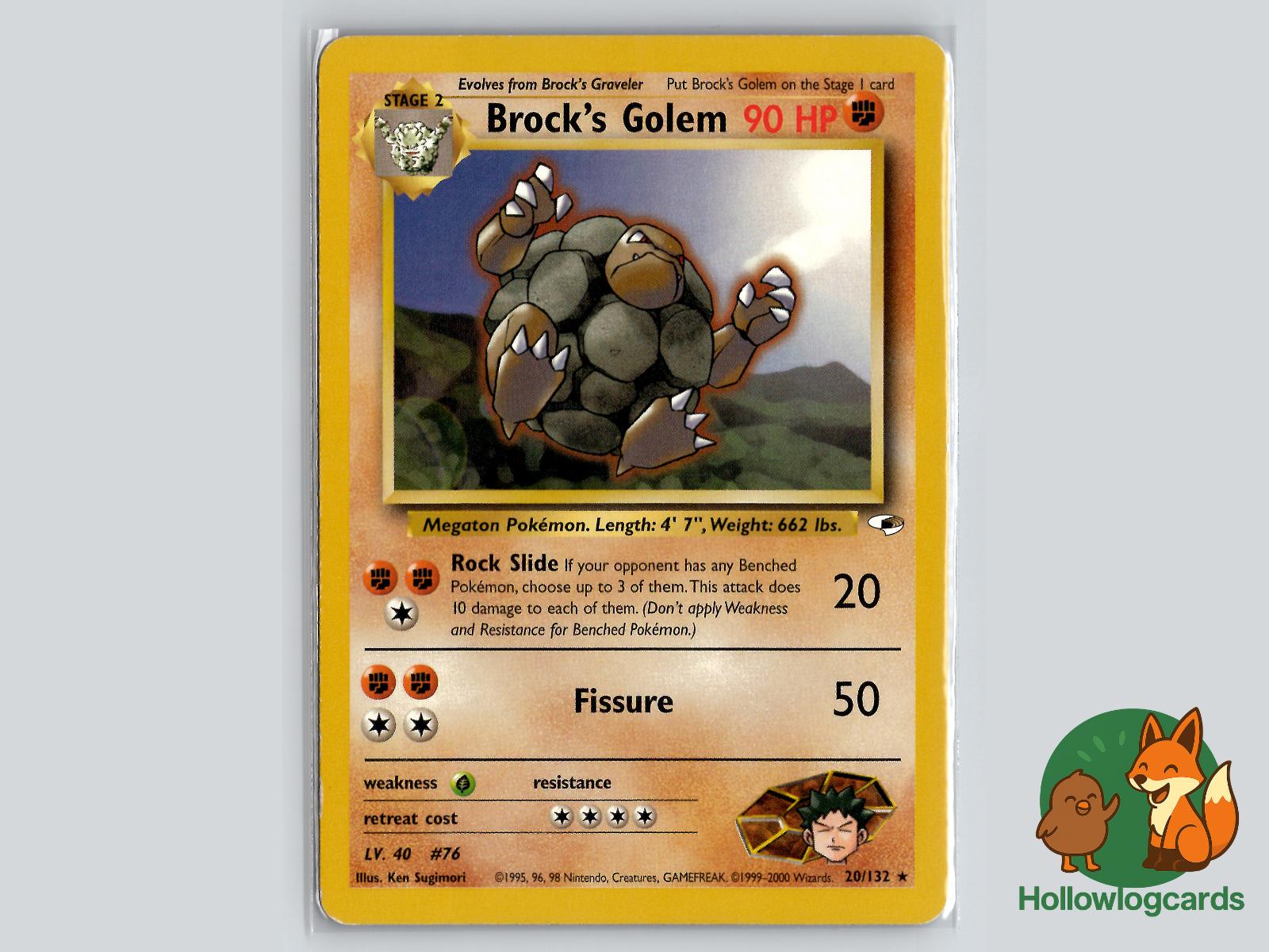 Brock's Golem (20/132) - Gym Heroes Pokémon Card