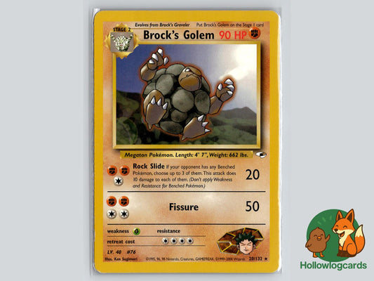 Brock's Golem (20/132) - Gym Heroes Pokémon Card
