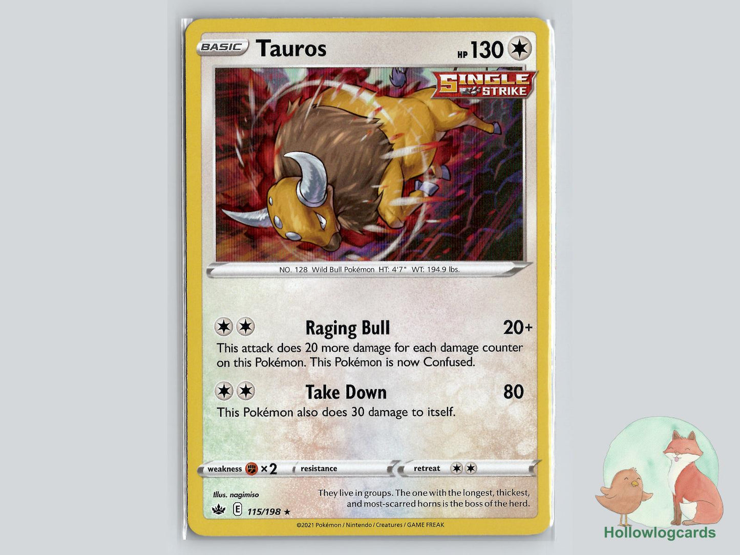 Tauros (115/198) - Chilling Reign Pokémon Card