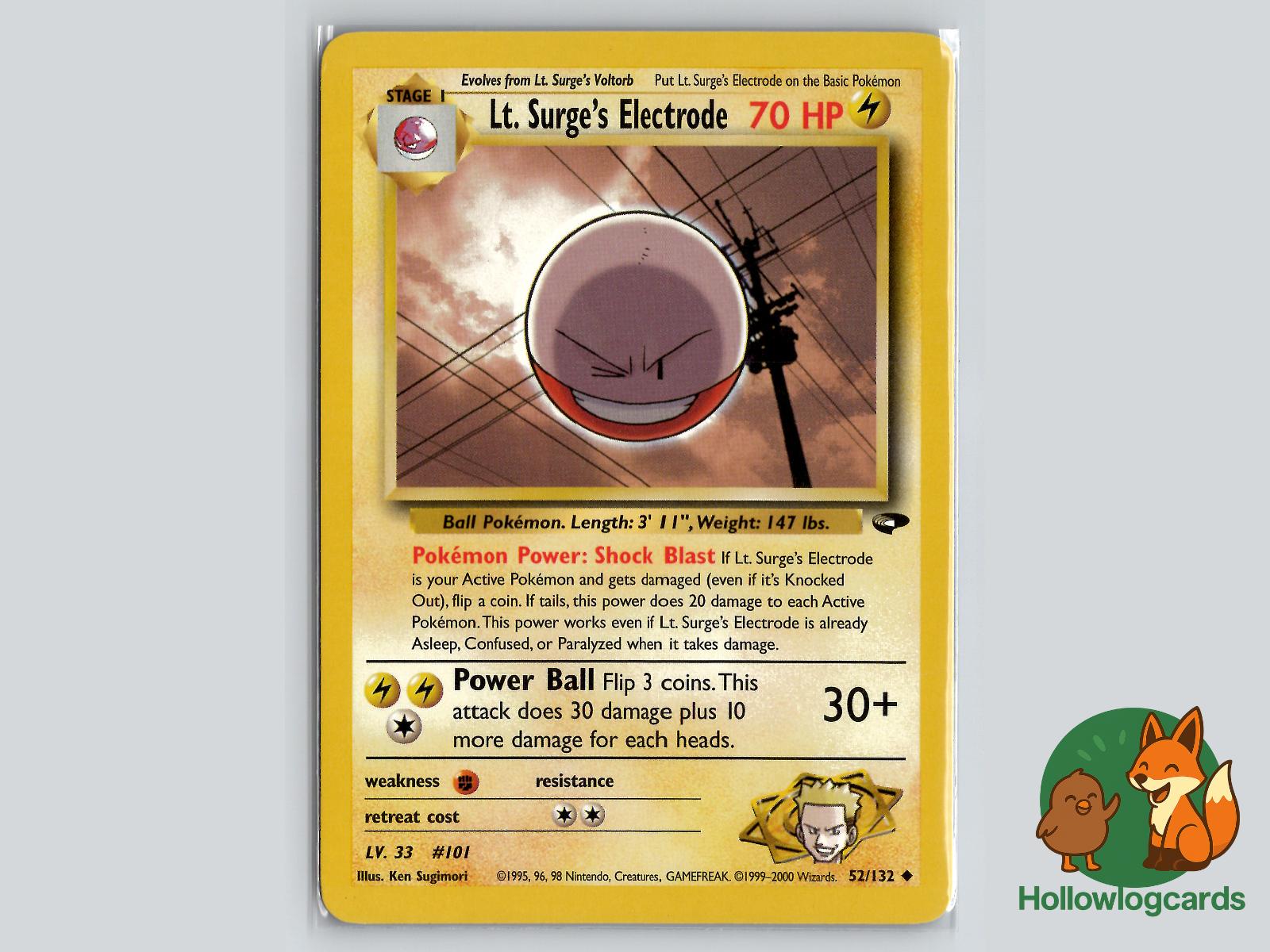 Lt. Surge's Electrode (52/132) - Gym Challenge Pokémon Card