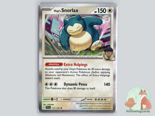 Hop's Snorlax (117/159) - Journey Together Pokémon Card