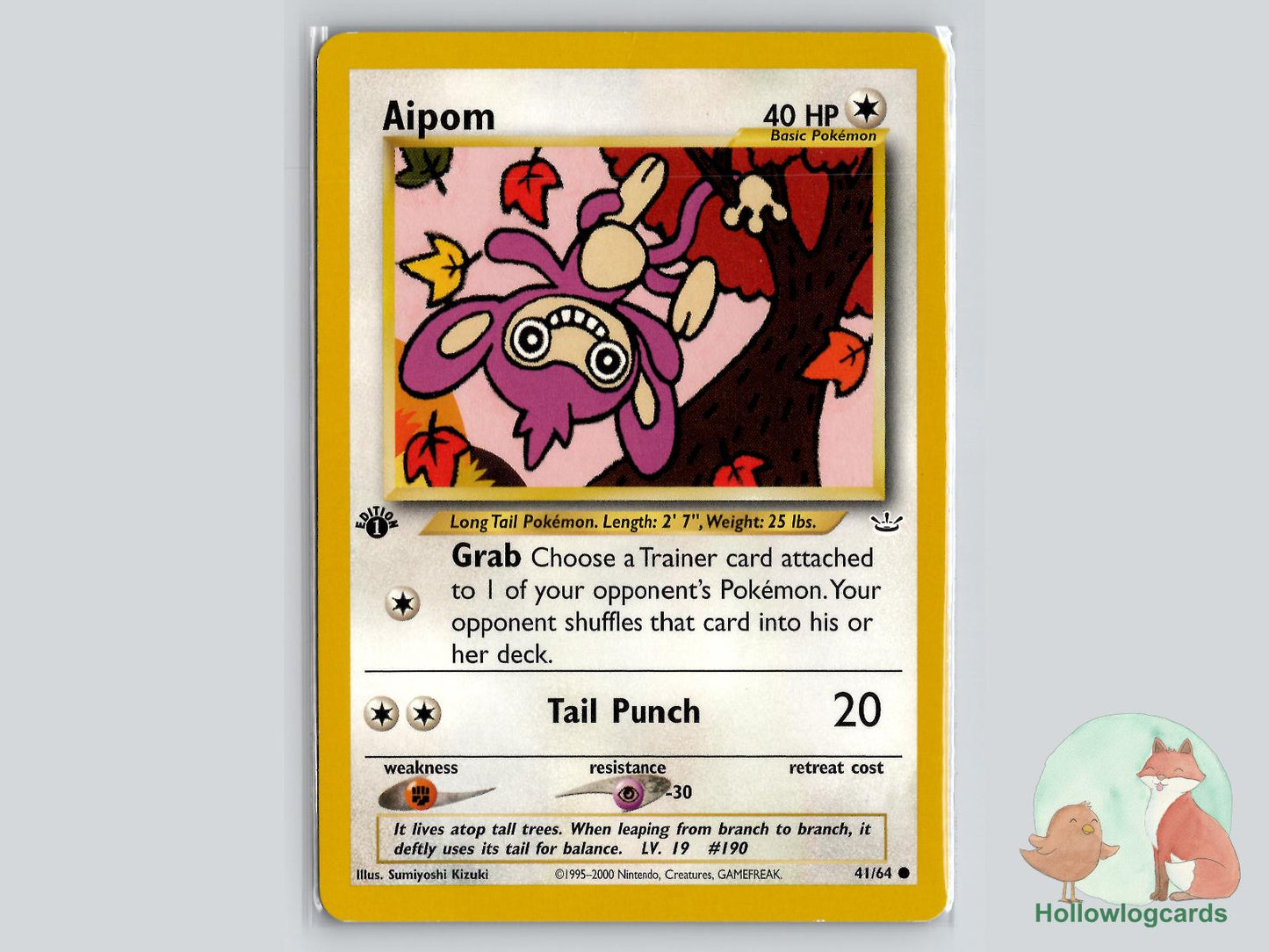 1st Edition Aipom (41/64) - Neo Revelation Pokémon Card