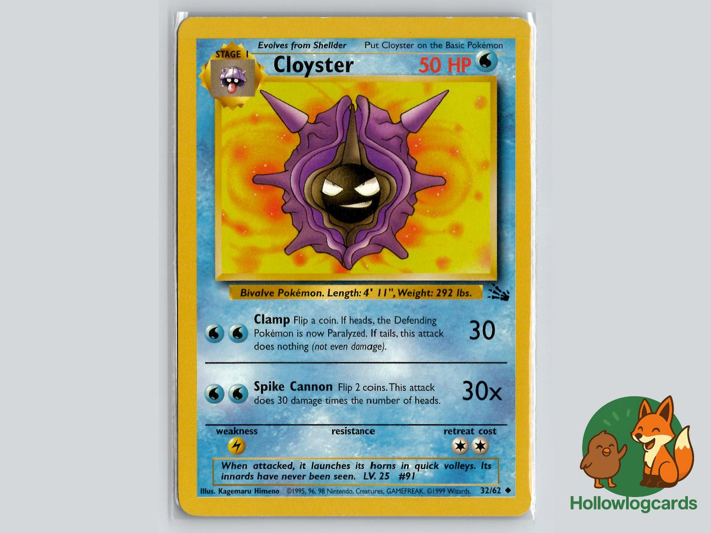 Cloyster (32/62) - Fossil Pokémon Card