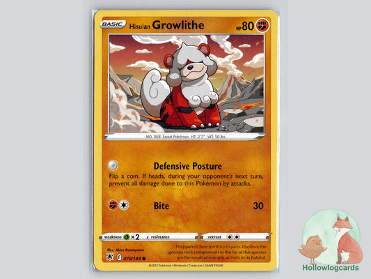 Hisuian Growlithe (070/189) - Astral Radiance Pokémon Card