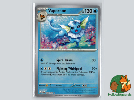 Vaporeon (022/131) - Prismatic Evolutions Pokémon Card