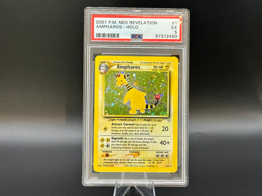 Graded - Ampharos - Neo Revelation 1/64 - WOTC - Standard - Aoki - PSA 5
