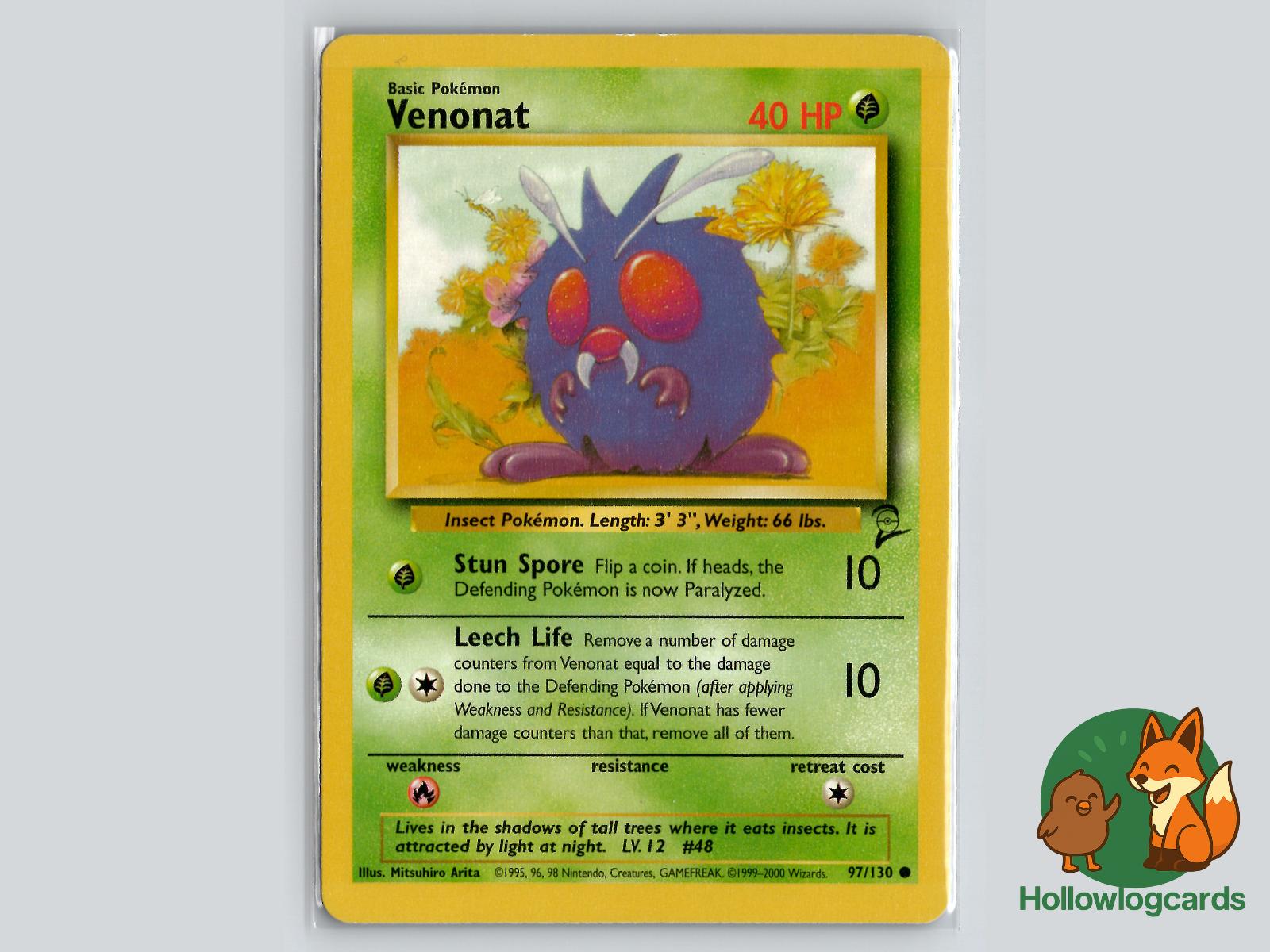 Venonat (97/130) - Base Set 2 Pokémon Card