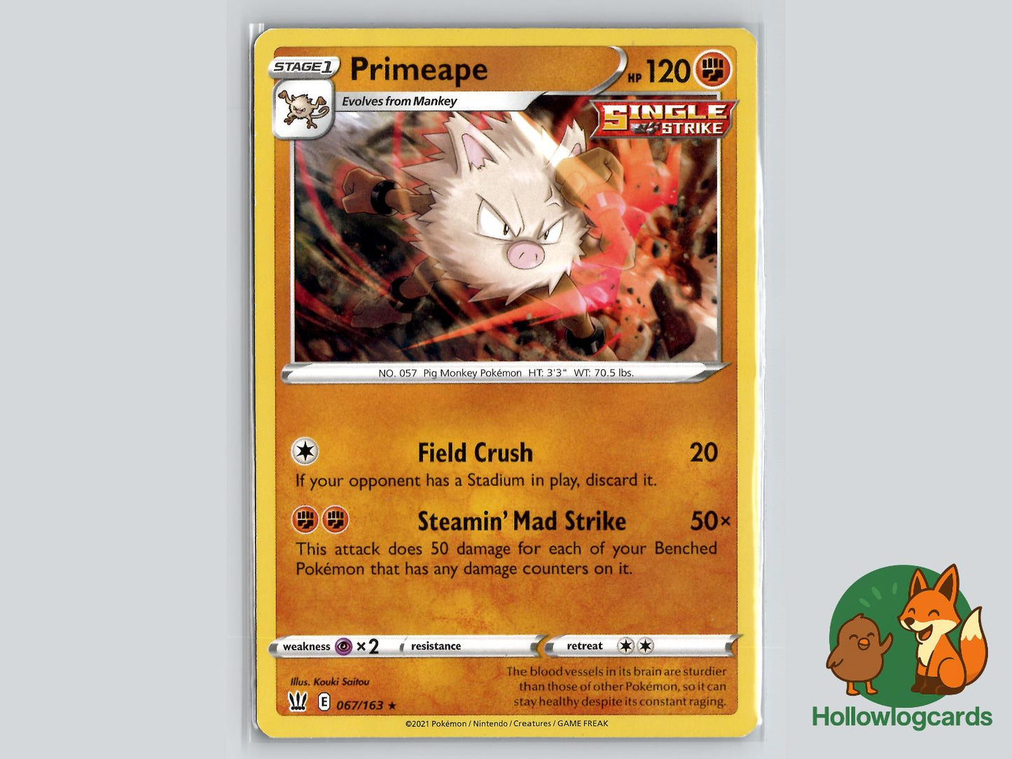 Primeape (067/163) - Battle Styles Pokémon Card