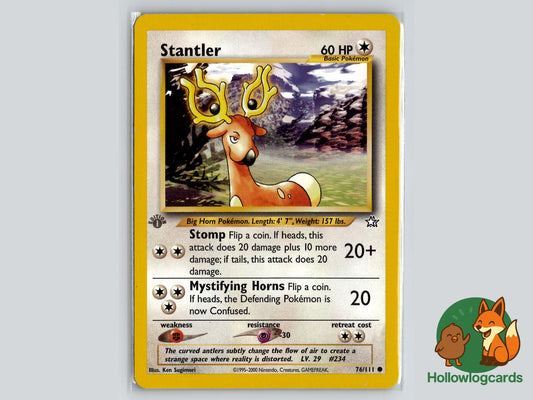 1st Edition Stantler (76/111) - Neo Genesis Pokémon Card