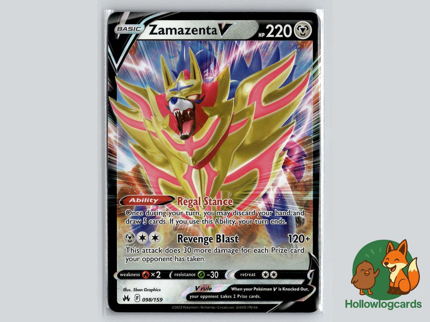 Zamazenta V (098/159) - Crown Zenith Pokémon Card