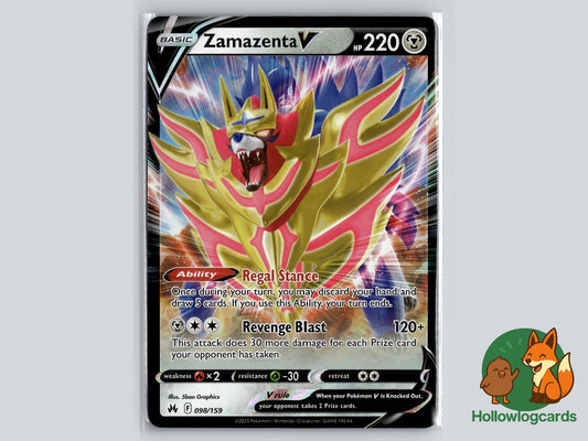 Zamazenta V (098/159) - Crown Zenith Pokémon Card
