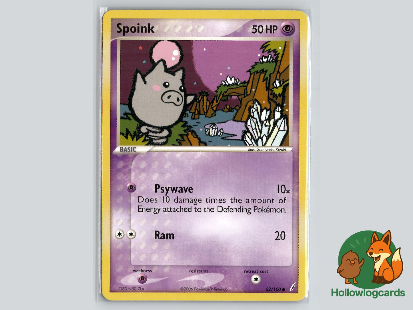 Spoink (62/100) - Crystal Guardians Pokémon Card