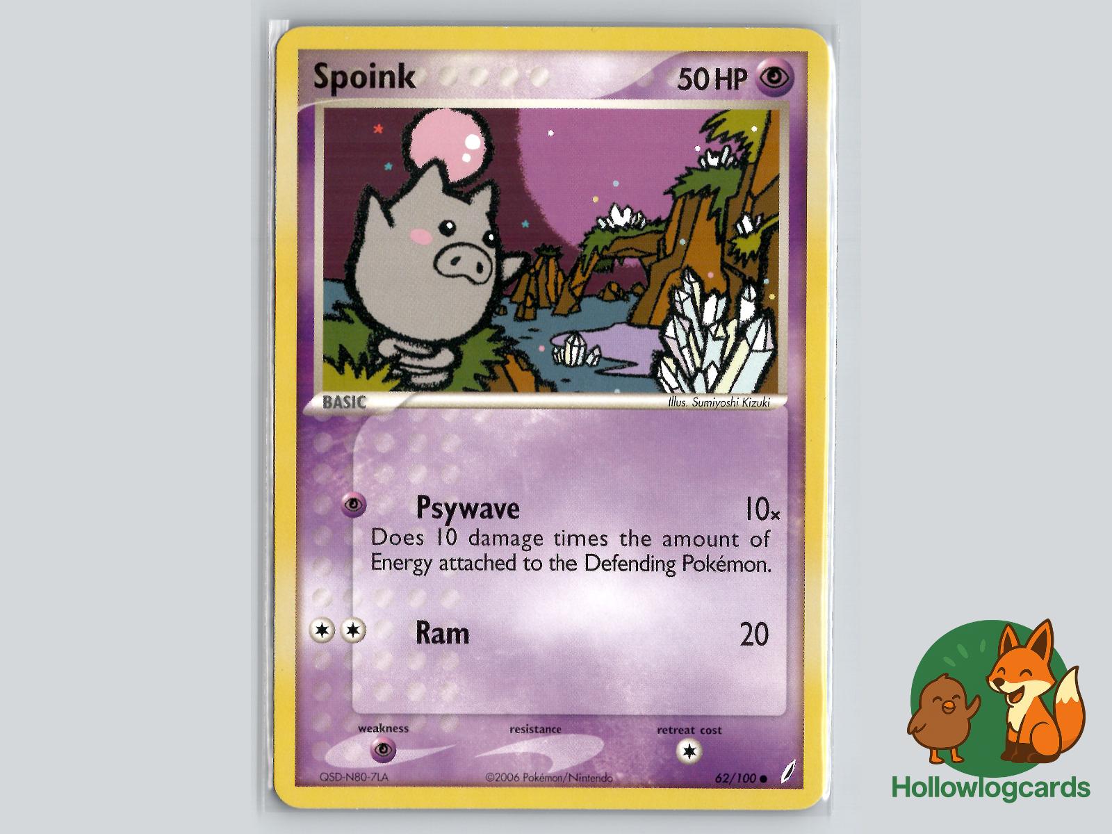 Spoink (62/100) - Crystal Guardians Pokémon Card