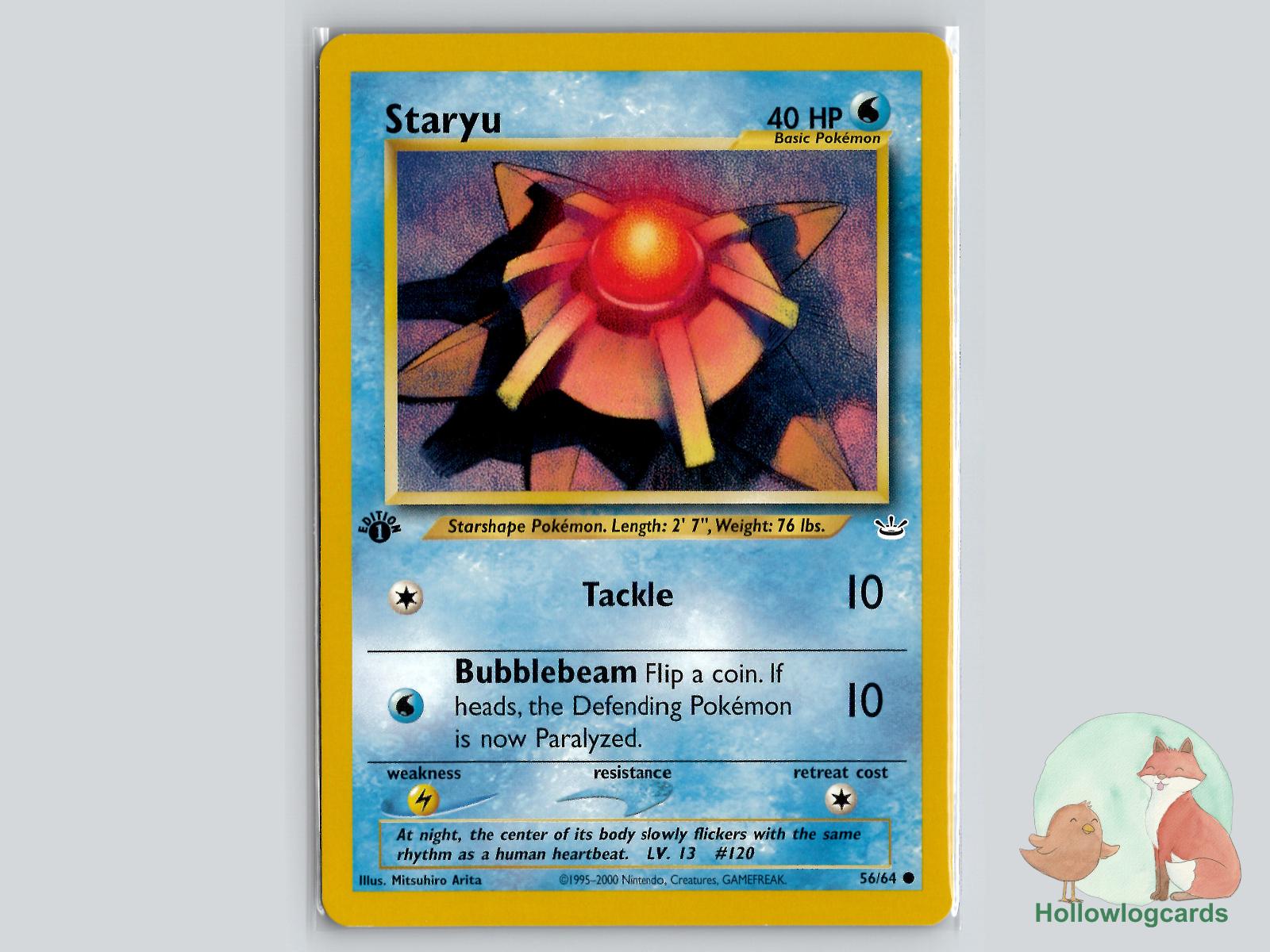 1st Edition Staryu (56/64) - Neo Revelation Pokémon Card