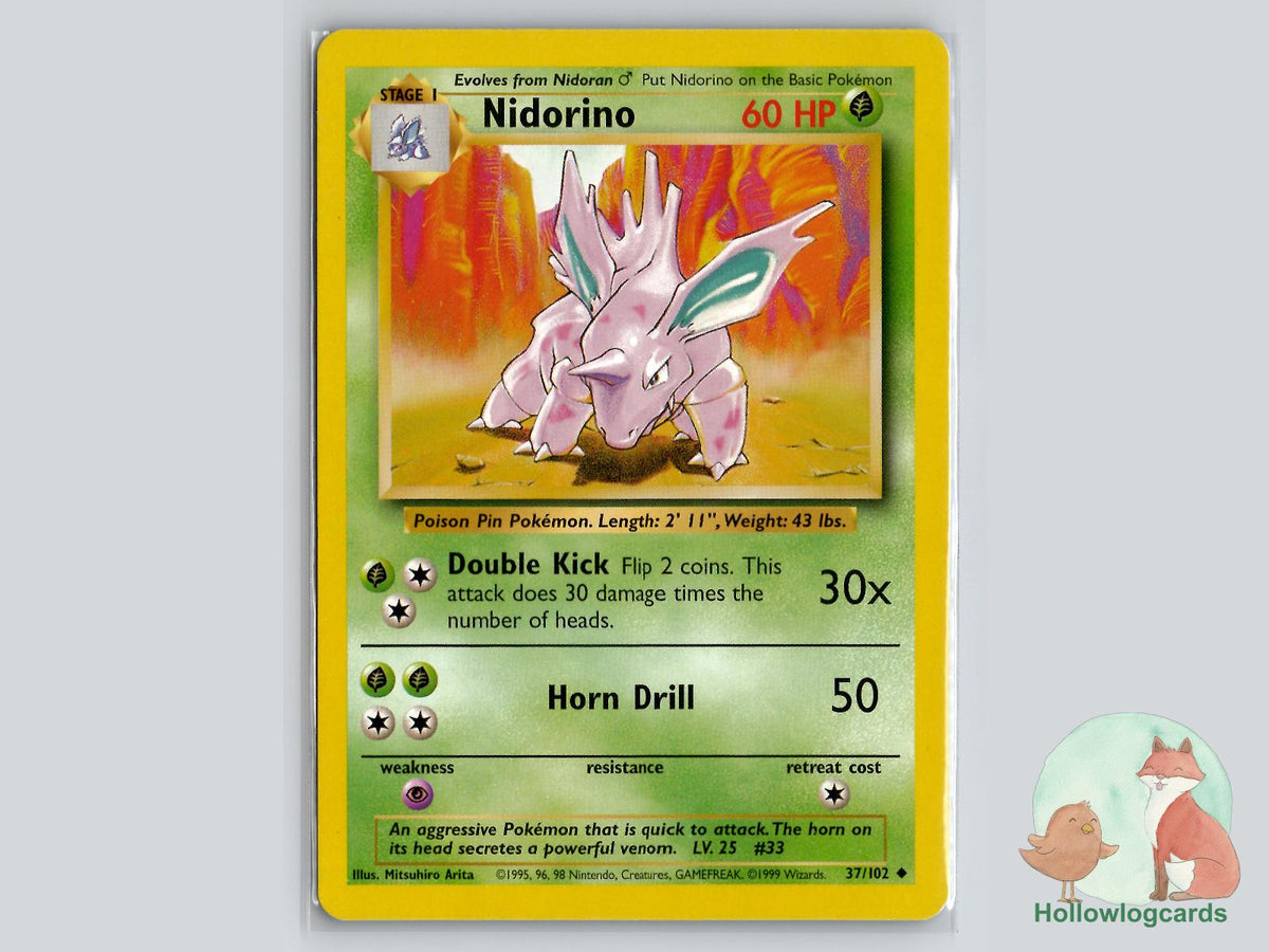 Nidorino (37/102) - Base Pokémon Card
