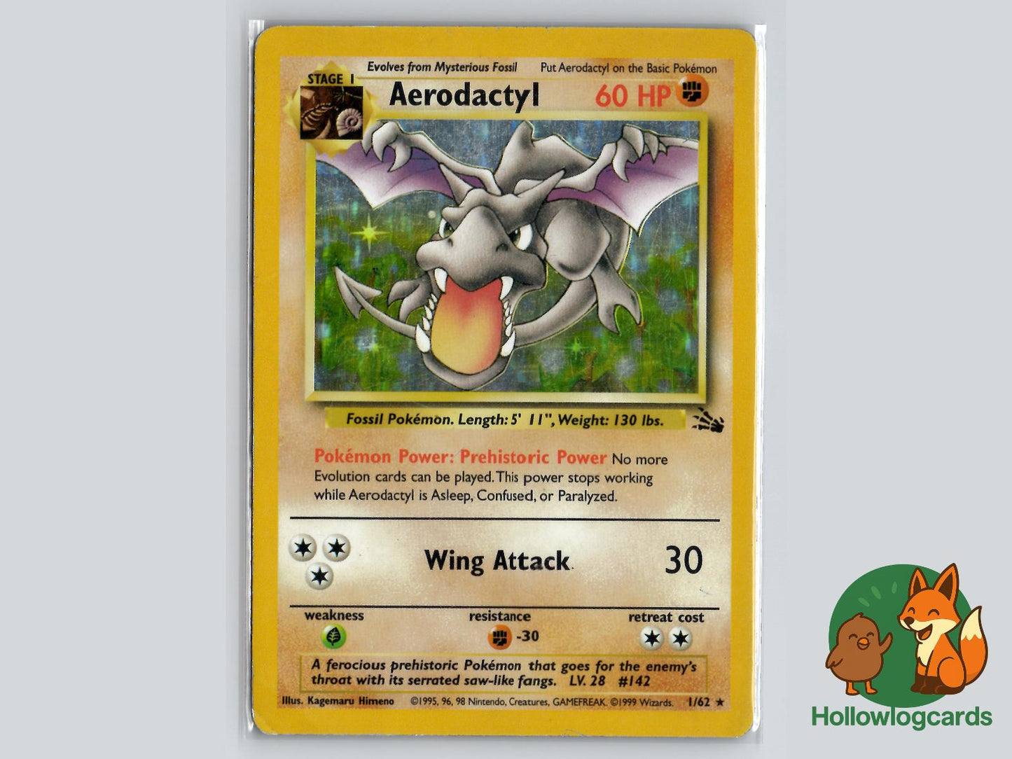 Aerodactyl (1/62) - Fossil Pokémon Card