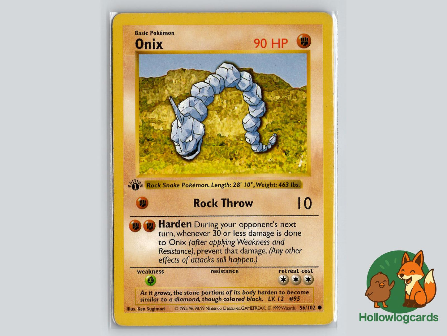 1st Edition Onix (56/102) - Base Pokémon Card