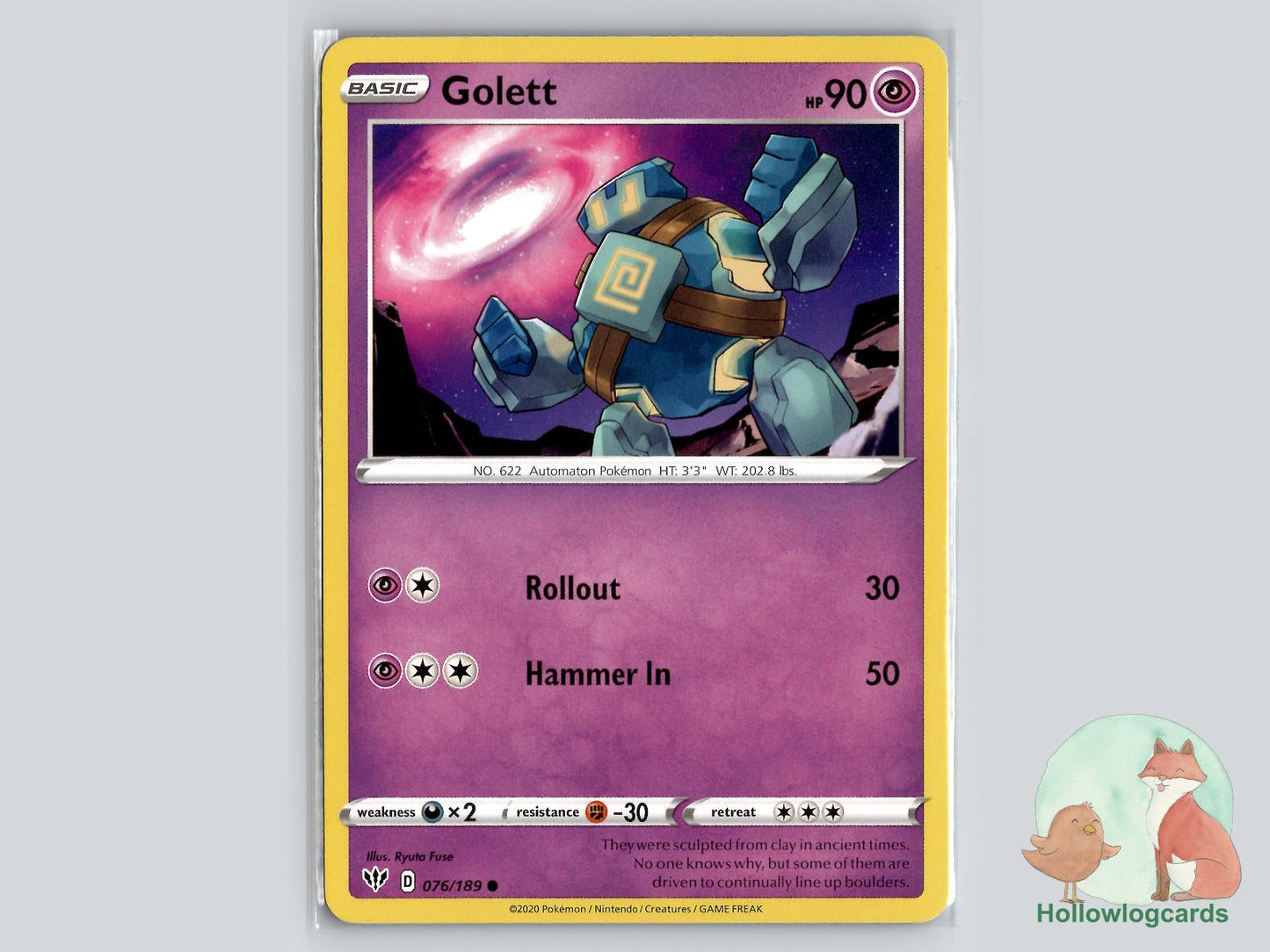 Golett (076/189) - Darkness Ablaze Pokémon Card