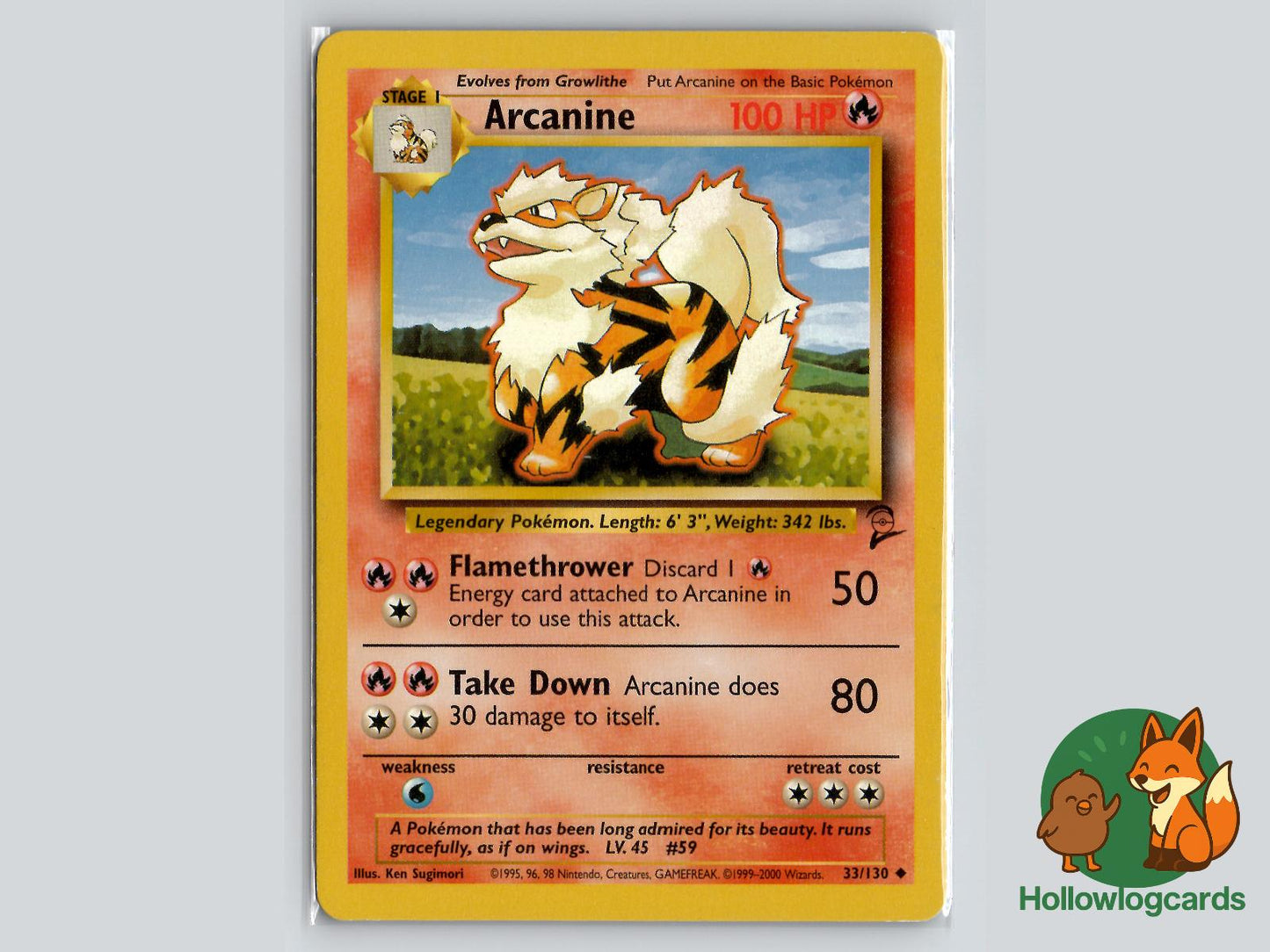 Arcanine (33/130) - Base Set 2 Pokémon Card