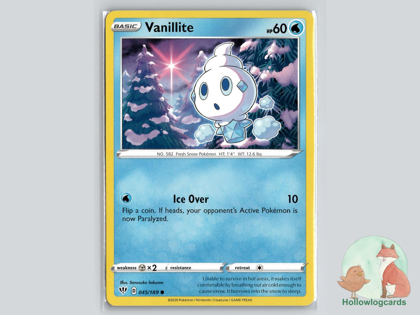 Vanillite (045/189) - Darkness Ablaze Pokémon Card