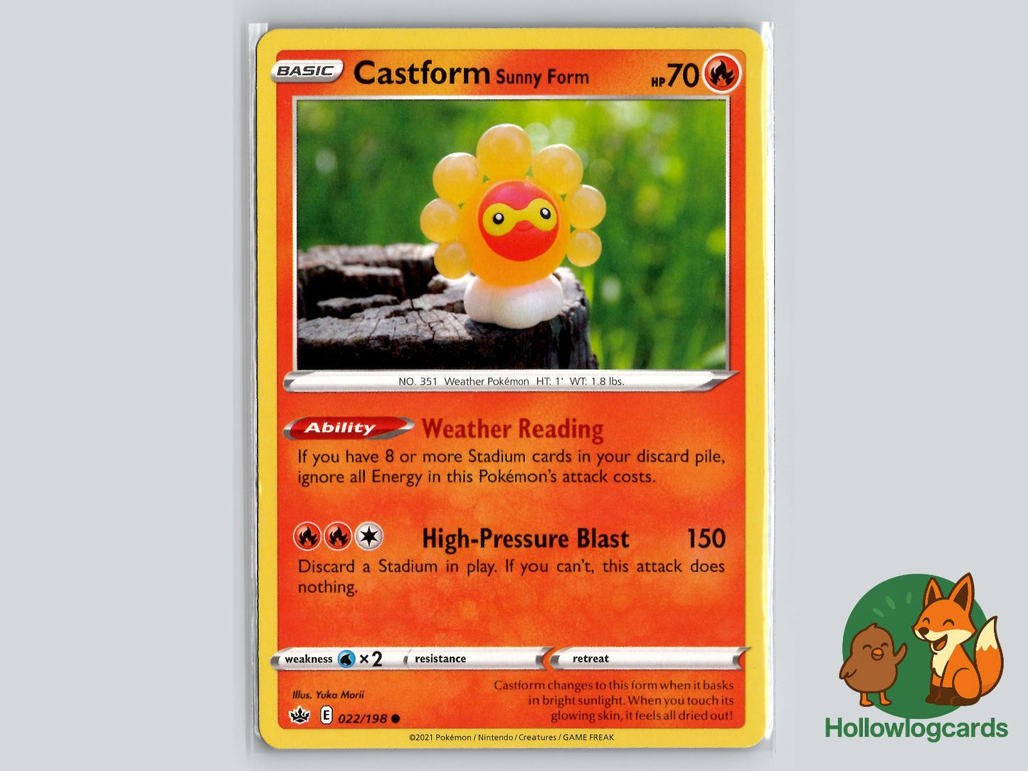 Castform Sunny Form (022/198) - Chilling Reign Pokémon Card