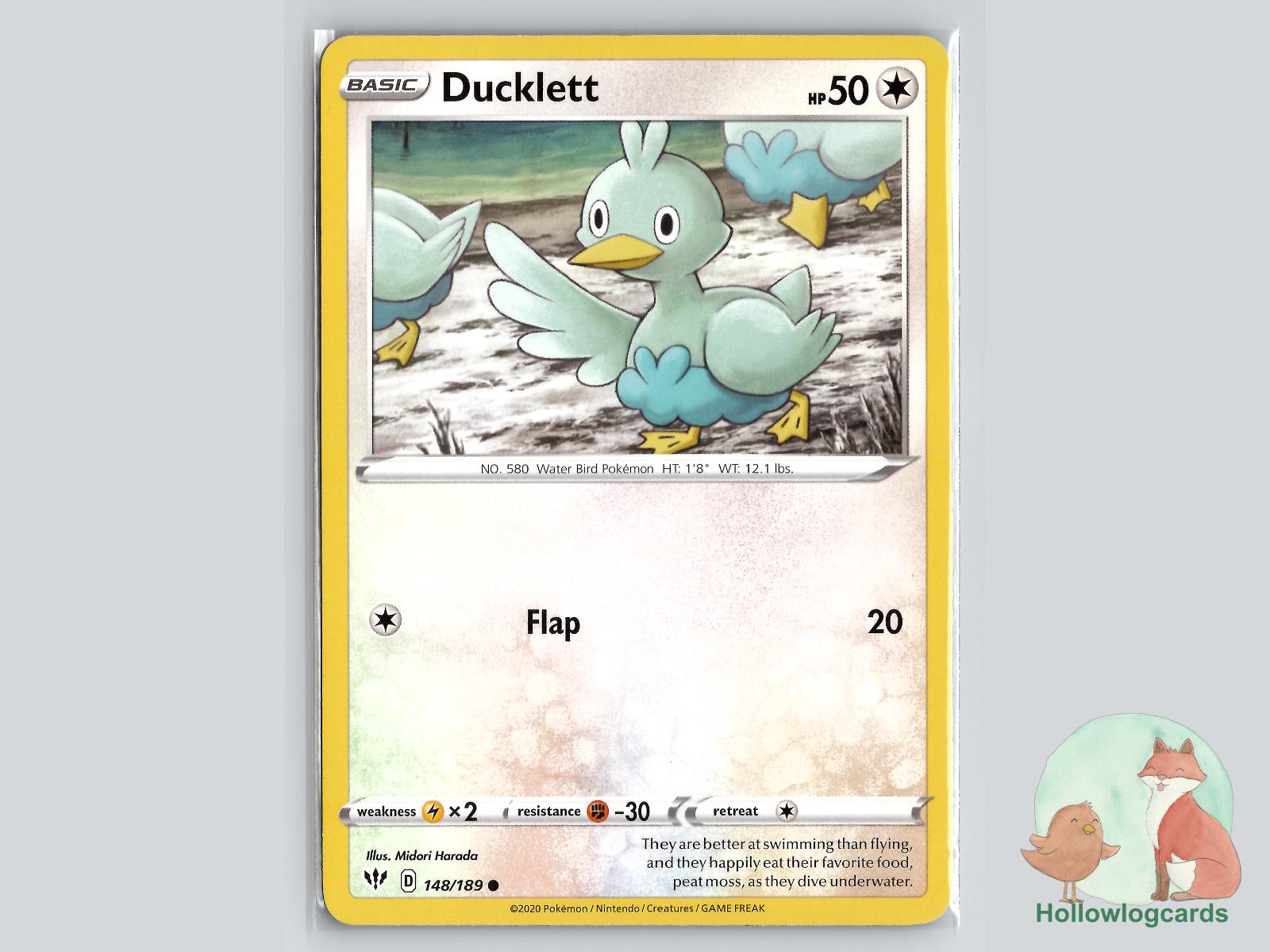 Ducklett (148/189) - Darkness Ablaze Pokémon Card