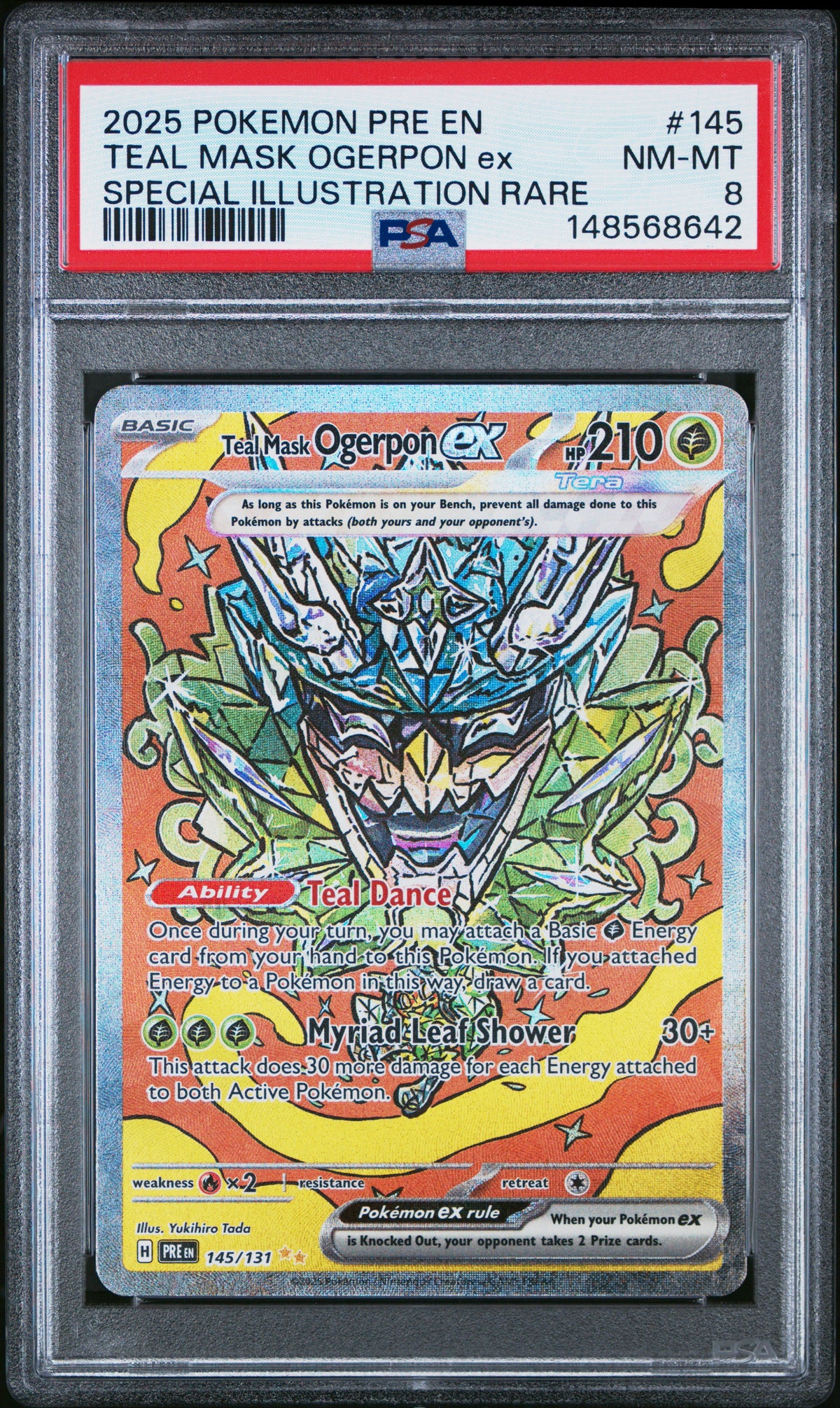 Graded Teal Mask Ogerpon EX (145/131) Special Illustration Rare - PSA Nm-Mt 8