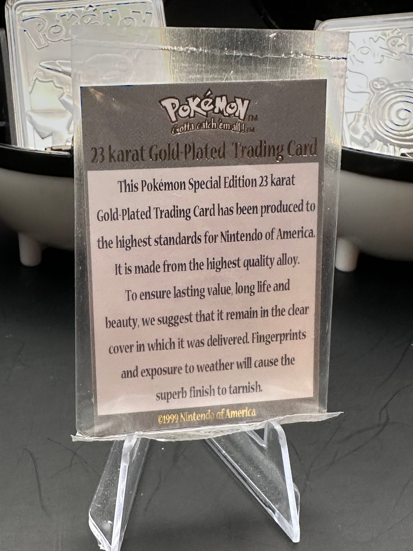 23k Gold-Plated cards with Pokeballs and certificates