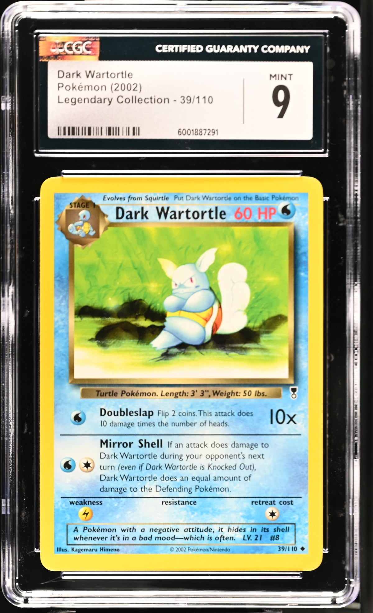 Graded Dark Wartortle (39/110) - Legendary Collection - CGC Mint 9