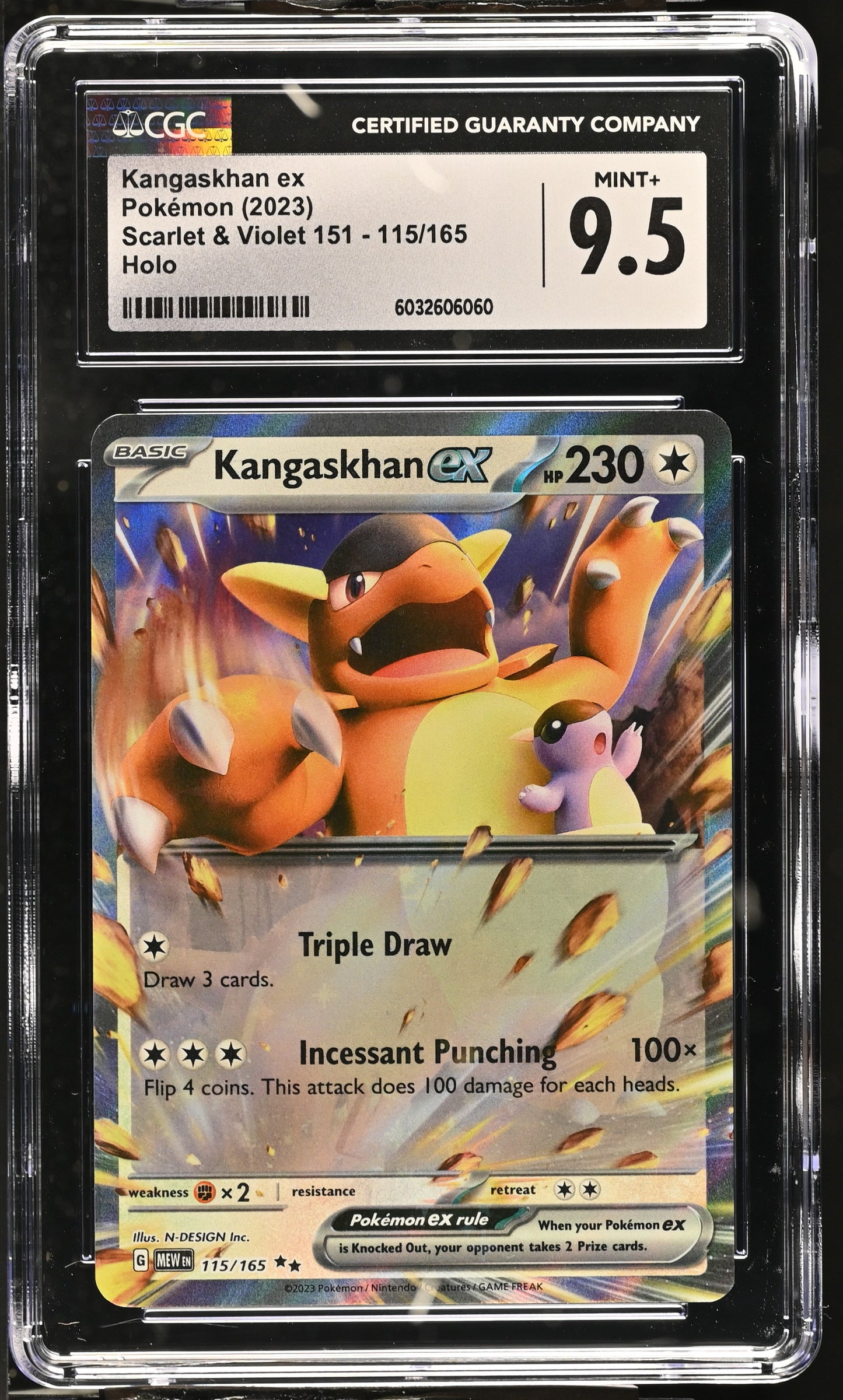 Graded Kangaskhan EX (115/165) Holo Scarlet & Violet 151 - CGC Mint+ 9.5
