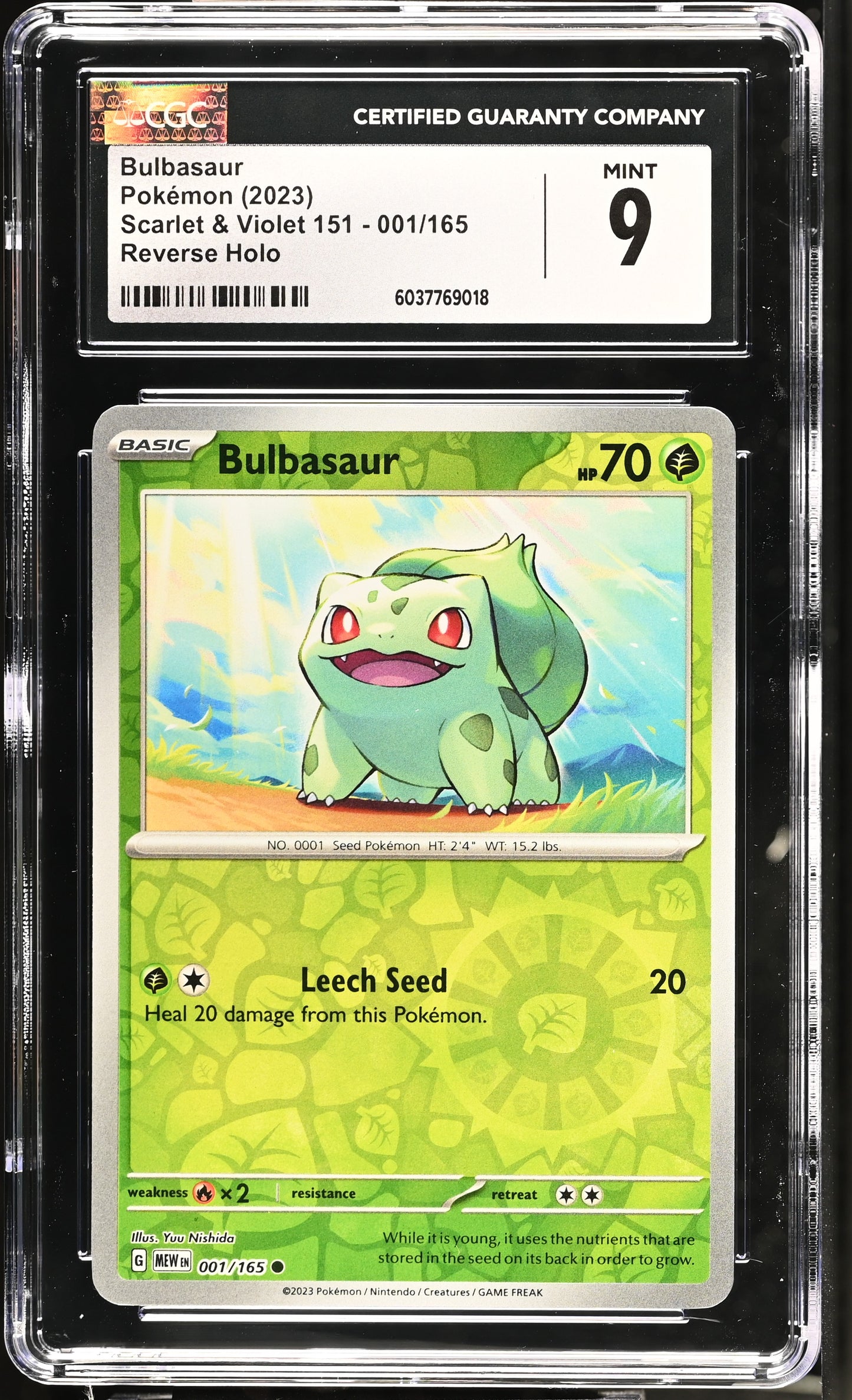 Graded Bulbasaur (001/165) Pokémon Card