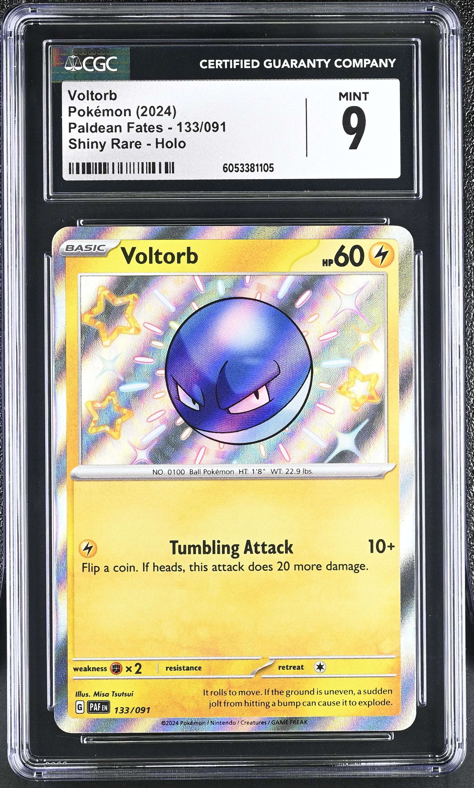 Graded Voltorb (133/091) - Paldean Fates Pokémon Card