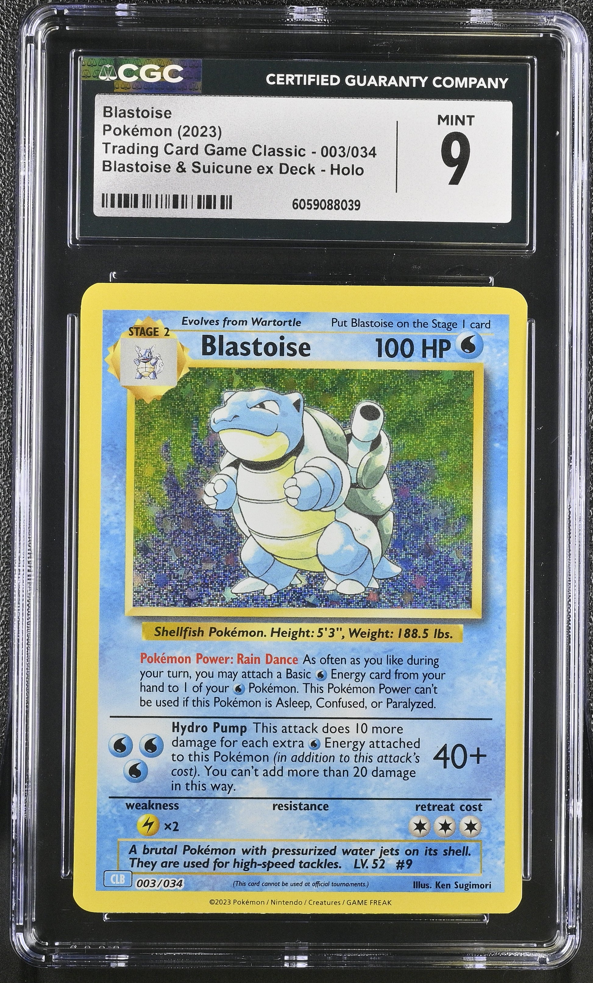 Graded Blastoise (003/034) - Trading Card Game Classic Pokémon Card