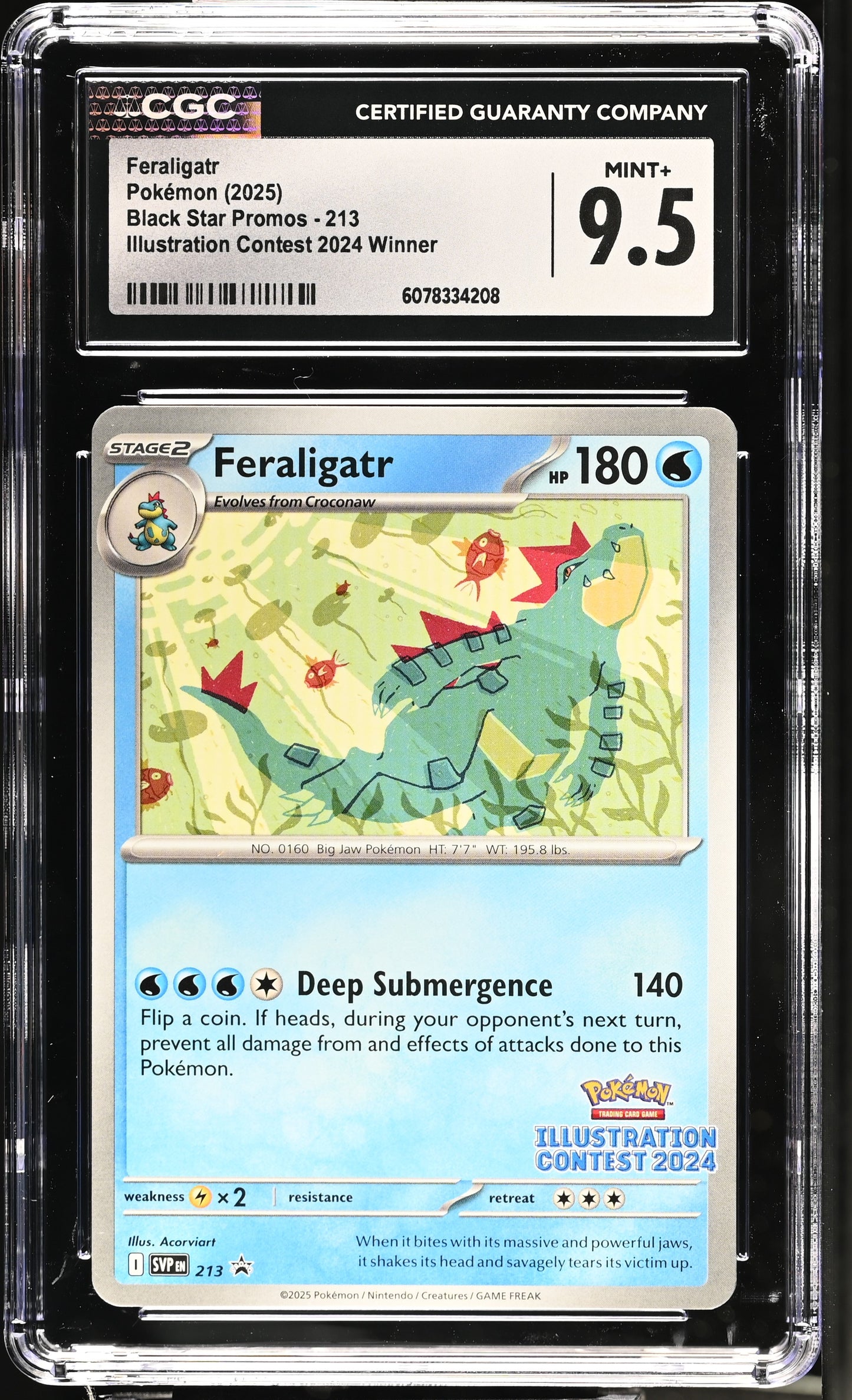 Graded Feraligatr (213) Black Star Promos - CGC MINT+ 9.5