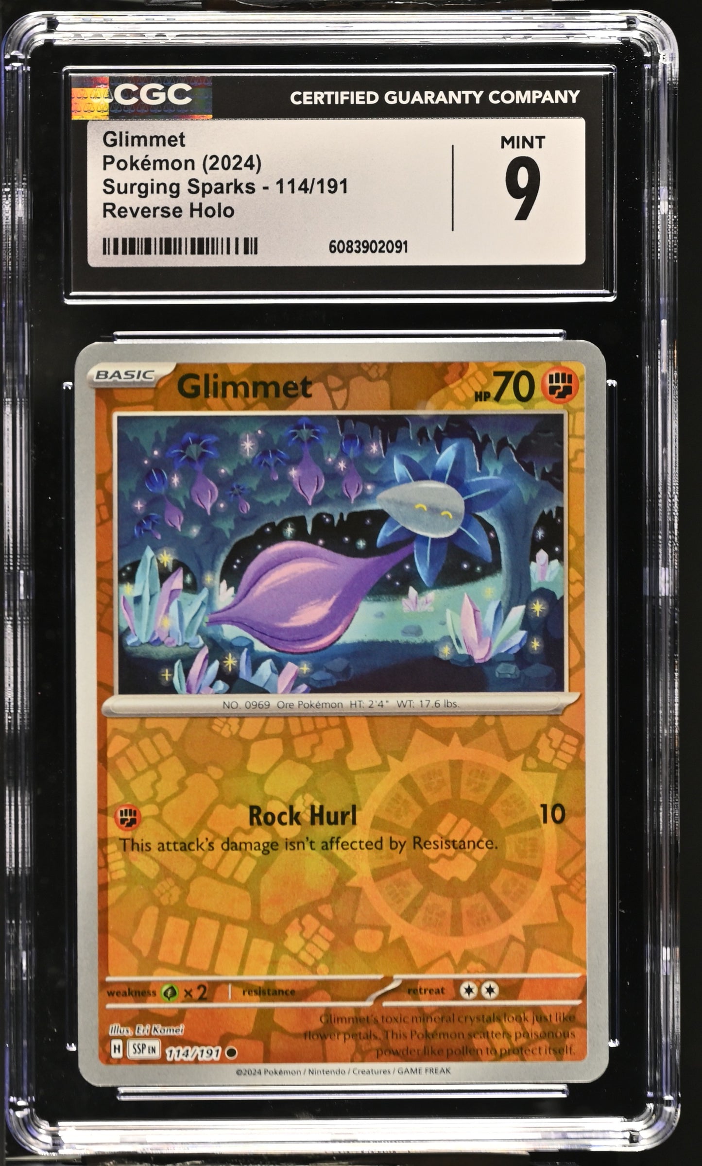 Graded Glimmet (114/191) Pokémon Card