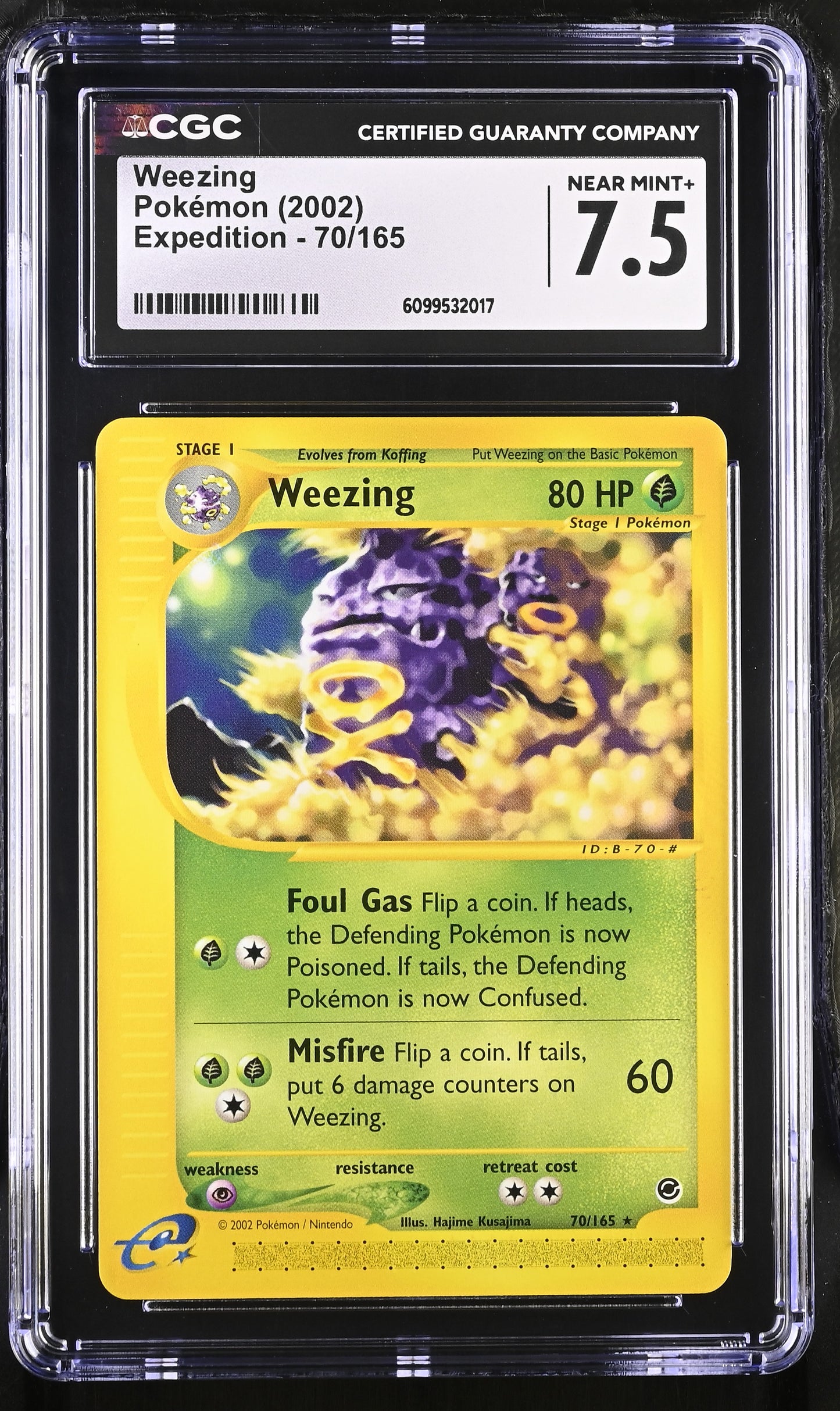 Graded Weezing (70/165) - Expedition Pokémon Card