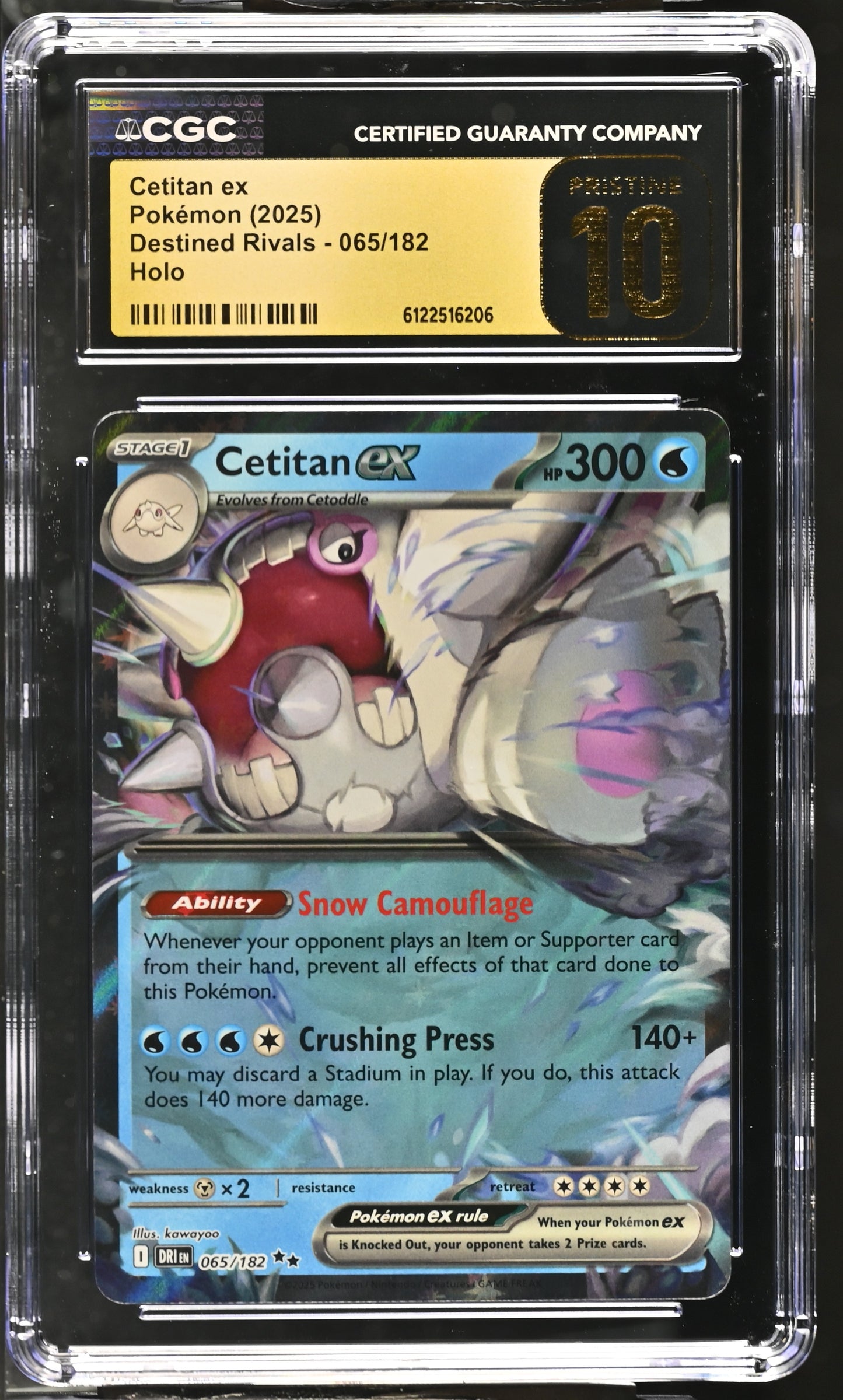 Graded Cetitan EX (065/182) Holo Destined Rivals - CGC Pristine 10