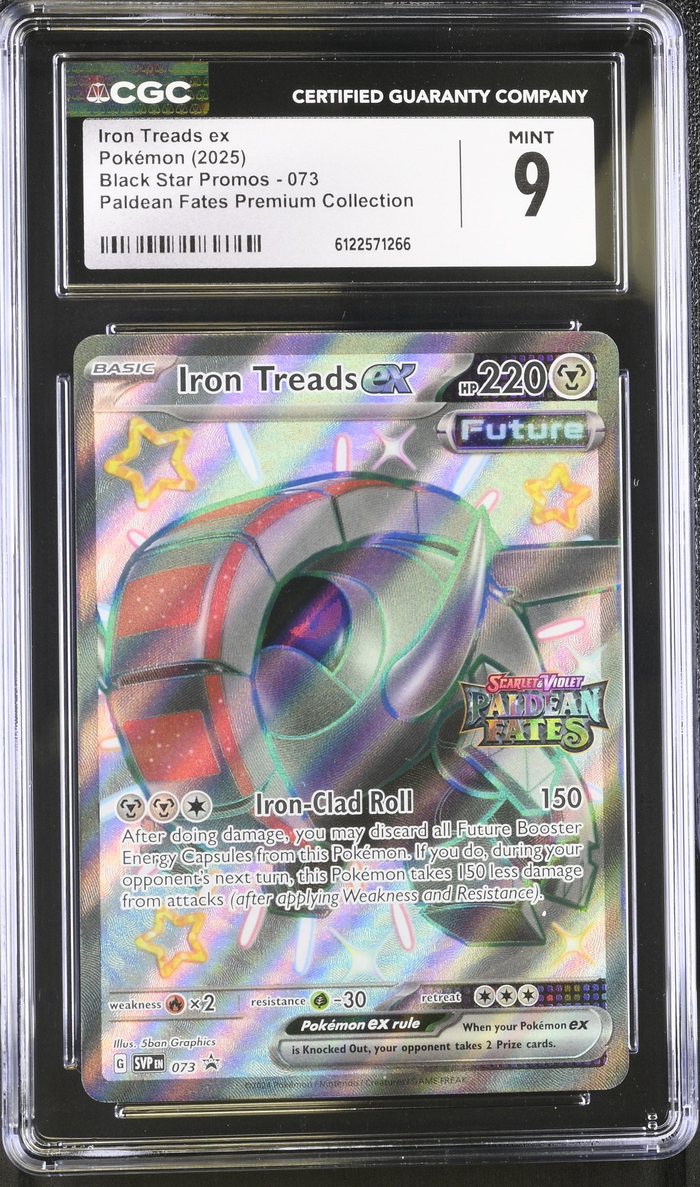 Graded Iron Treads EX (073) STAMPED Paldean Fates Premium Collection - CGC Mint 9