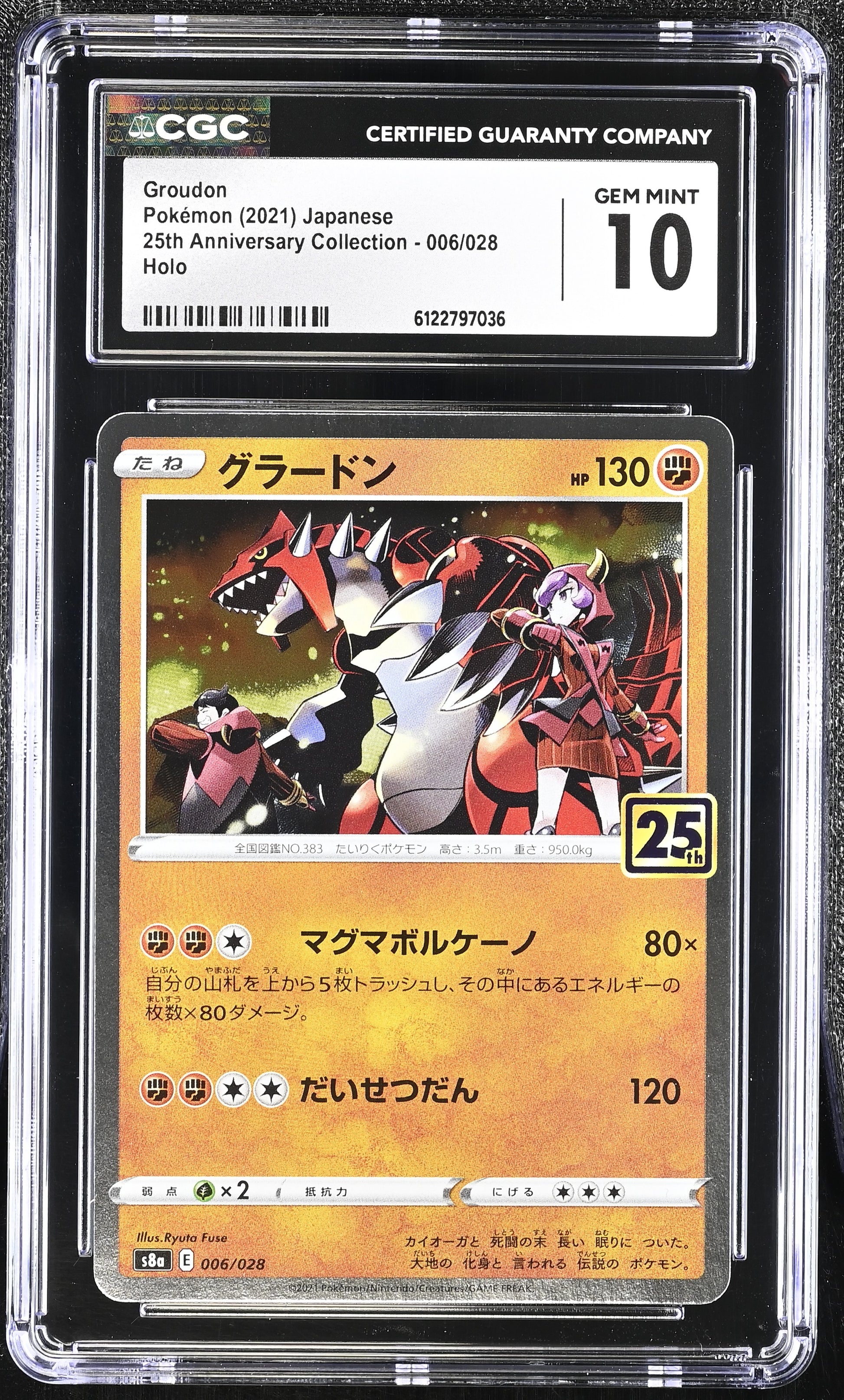 Graded Groudon (006/028) Pokémon Card