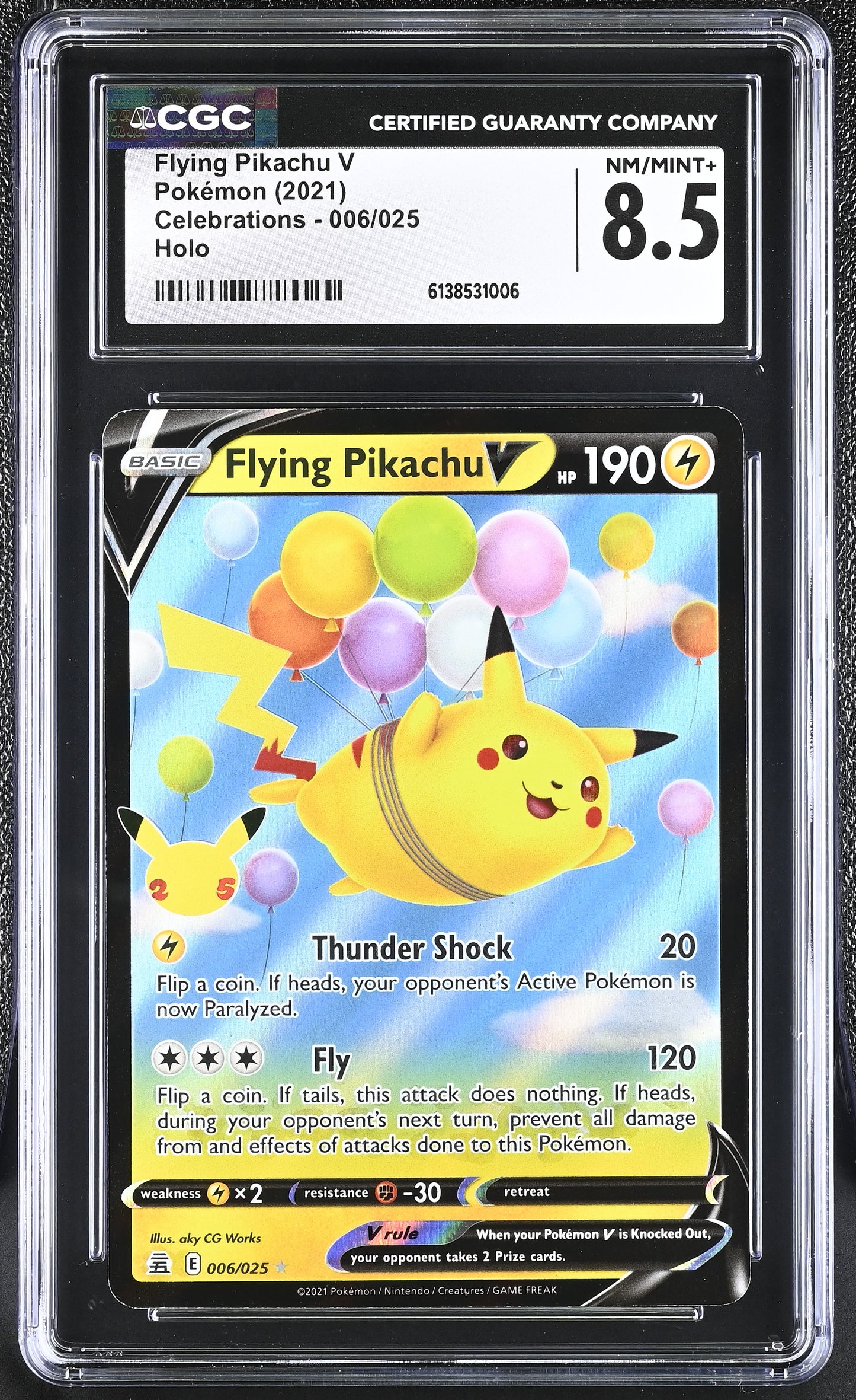 Graded Flying Pikachu V (006/025) Pokémon Card